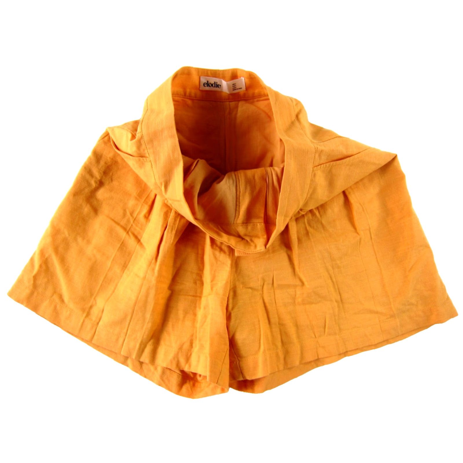 Vintage Elodie Chino Shorts Women Small Orange Pocket High Rise Rayon Cotton Linen Pleated 65% Cotton 30% Rayon 5% Linen N/A? Size 28" / US 6 / IT 42 - 4 Thumbnail