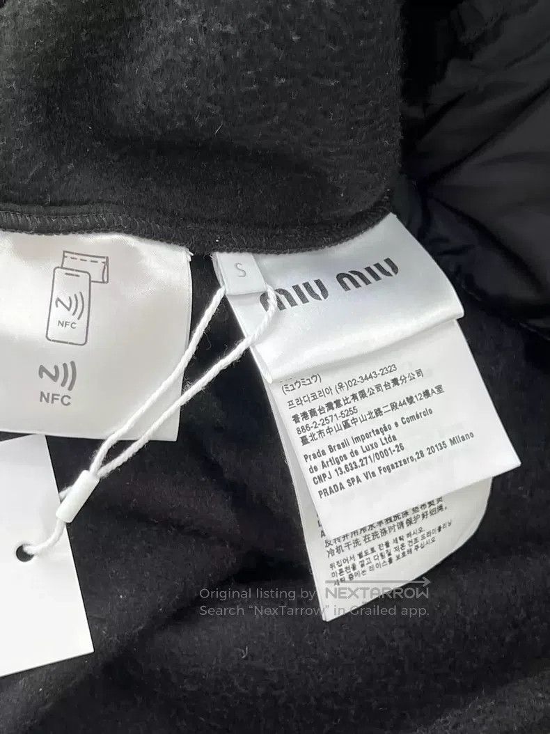 Miu Miu Miu Miu Size s Semi-zipper black polar fleece embroidered L Size S / US 4 / IT 40 - 4 Thumbnail