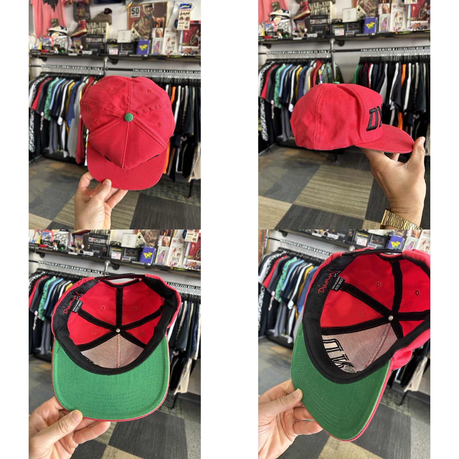 Diamond Supply Co. Diamond Supply Co. Hat Cap Red DMND Embroidered Logo SnapBack Skate Streetwear Mens Size ONE SIZE - 8 Thumbnail