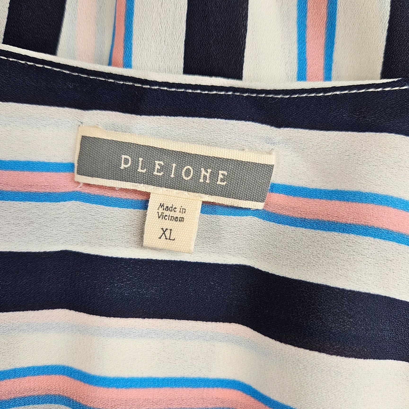 Pinko Pleione Womens Top XL Pink White Stripe 3/4 Sleeve Multicolor Size XL / US 12-14 / IT 48-50 - 6 Thumbnail