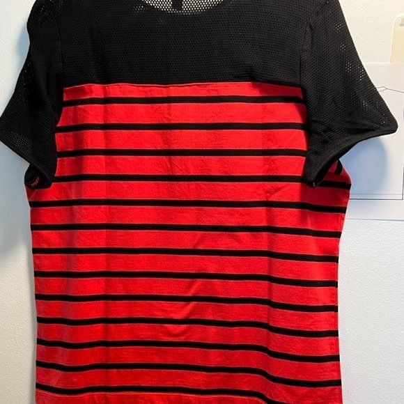 Lauren Ralph Lauren Lauren Ralph Lauren Red & Black Striped Mesh Back Zip Short Size XXL / US 16-18 / IT 52-54 - 2 Thumbnail