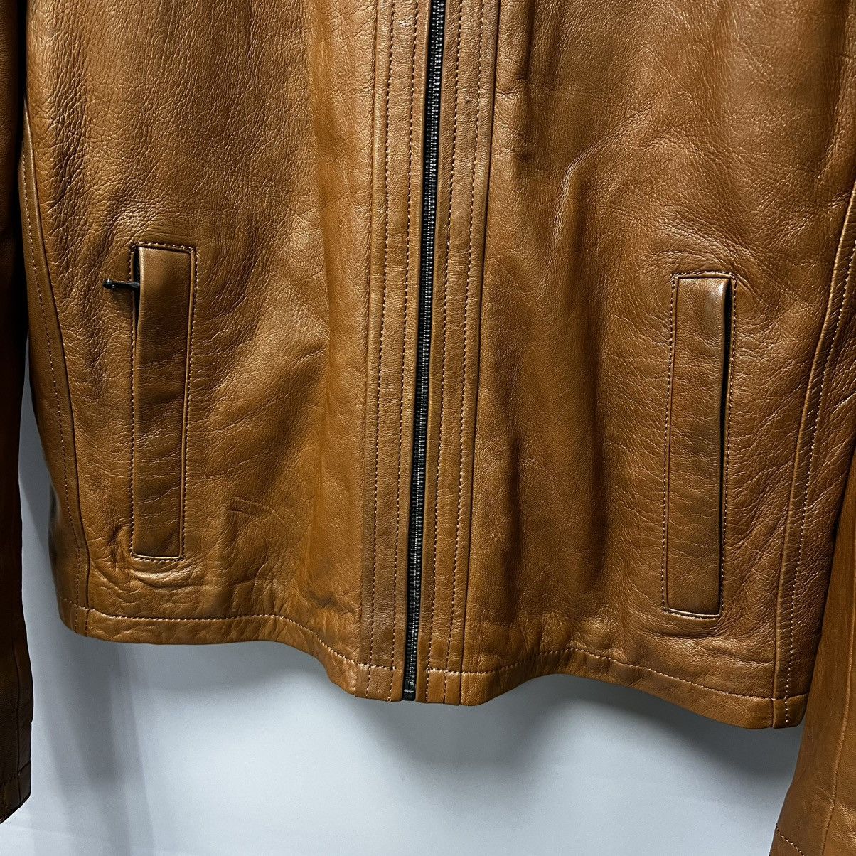 Vintage Leather Jacket Men Infinity Brown Bomber Nappa Leather Size US L / EU 52-54 / 3 - 11 Thumbnail