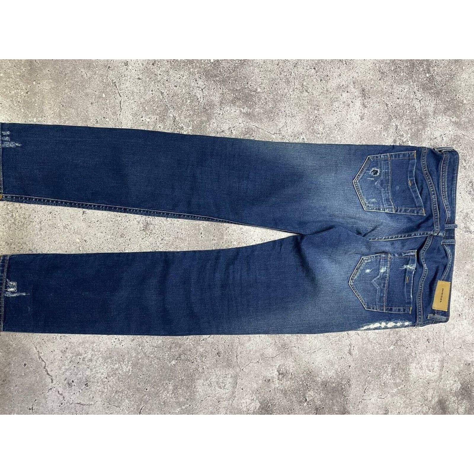 Diesel × Vintage Vintage Diesel Thommer Jeans Blue Slim-Skinny Distressed Size US 34 / EU 50 - 3 Thumbnail