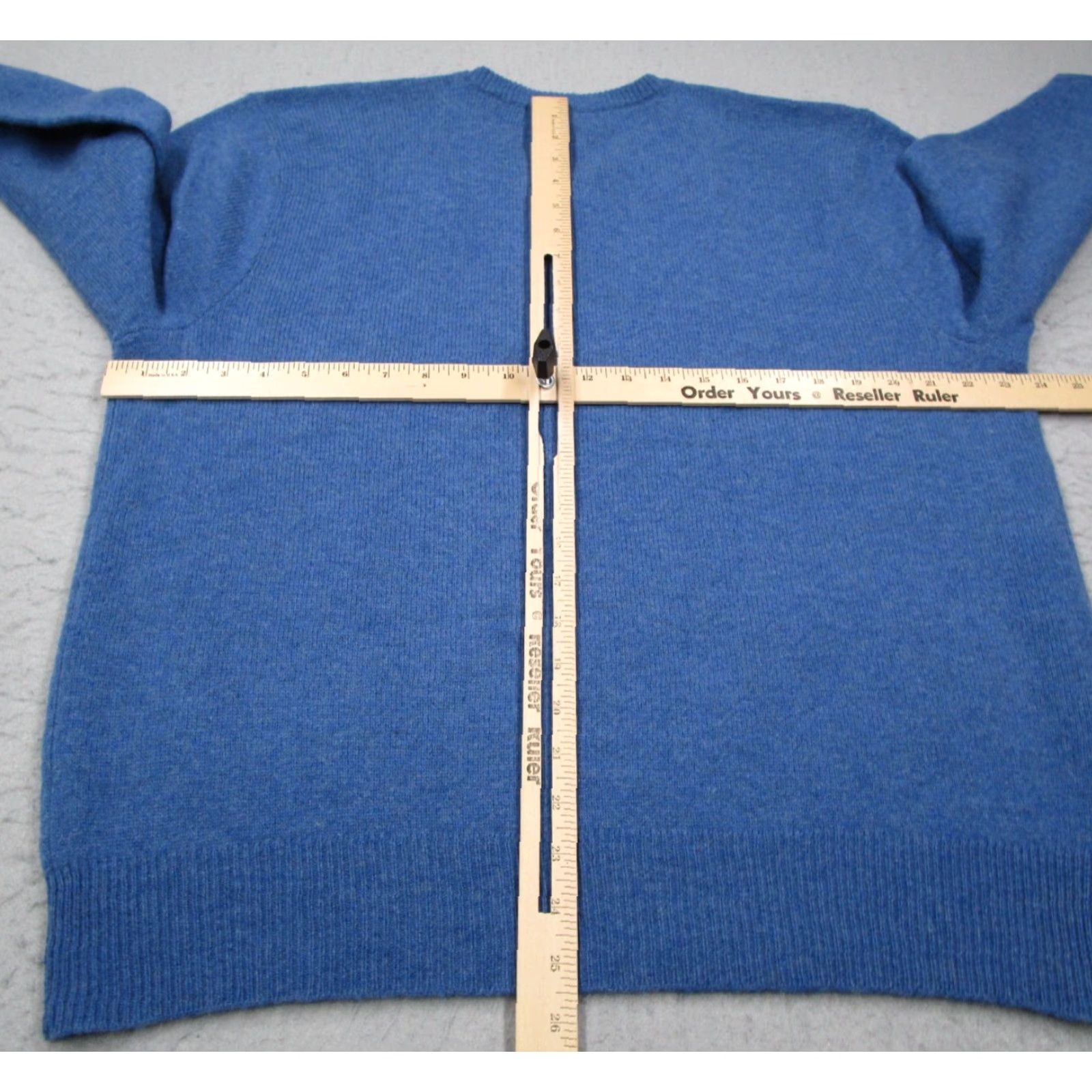 Polo Ralph Lauren VINTAGE Polo Ralph Lauren Mens XL Blue Long Sleeve Knit Pullover Sweater with Embroidered Pony - 100% Lambs Wool - Dry Clean Only Size US XL / EU 56 / 4 - 4 Thumbnail