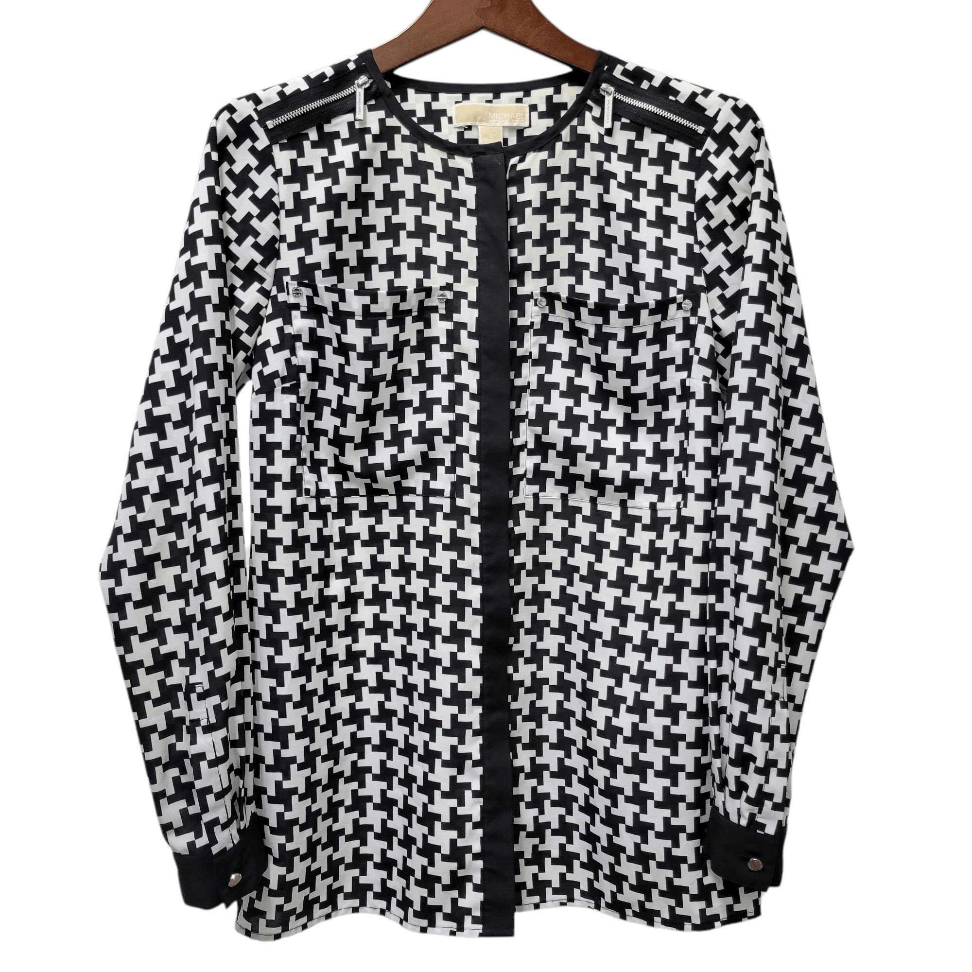 Michael Kors Michael Kors Women's Black & White Blouse Size 6 Size M / US 6-8 / IT 42-44 - 3 Thumbnail