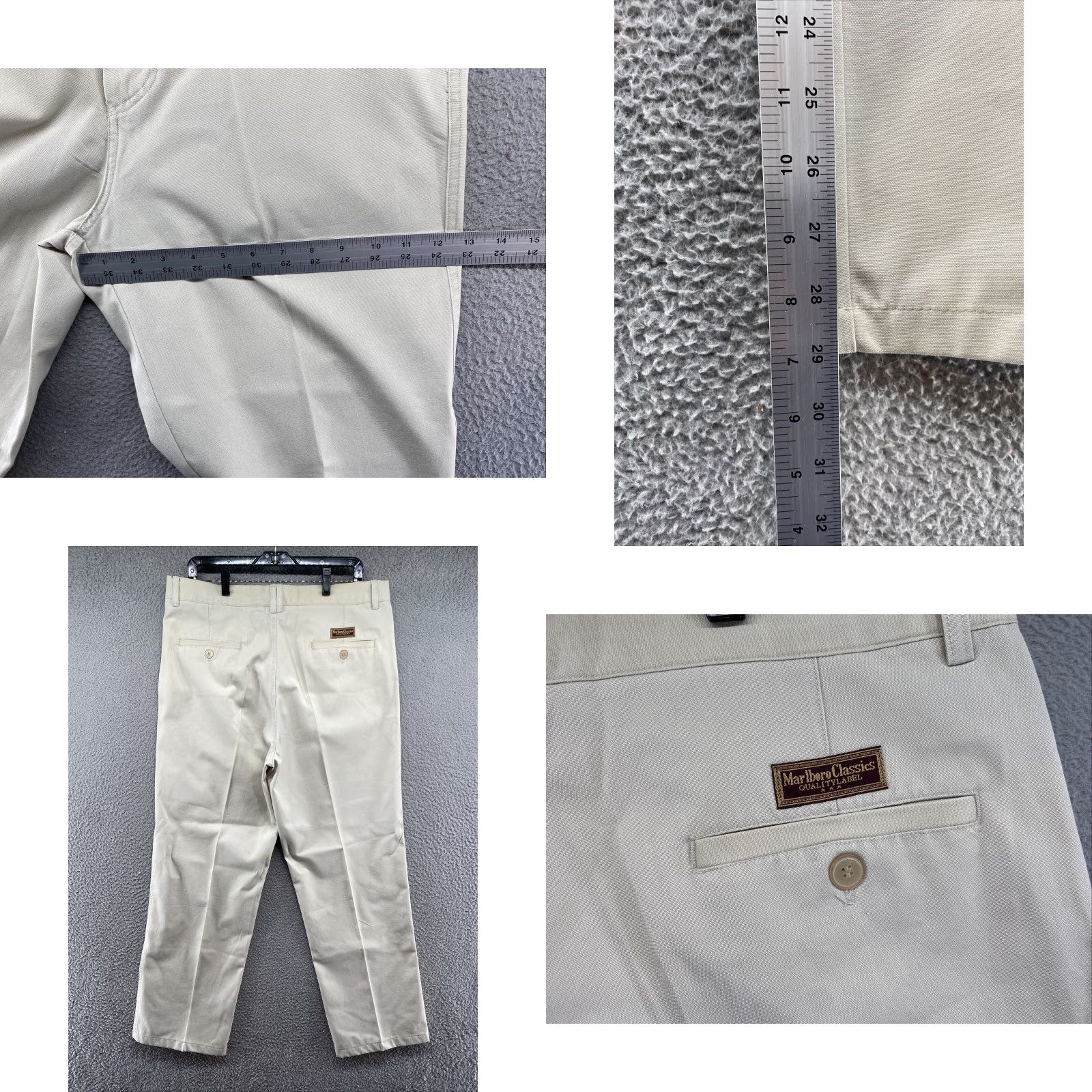 Marlboro Marlboro Classics Pasadena 301 Comfort Trousers Mens 35 Beige Cotton Moleskin Straight 90s Mens Size US 35 - 8 Thumbnail