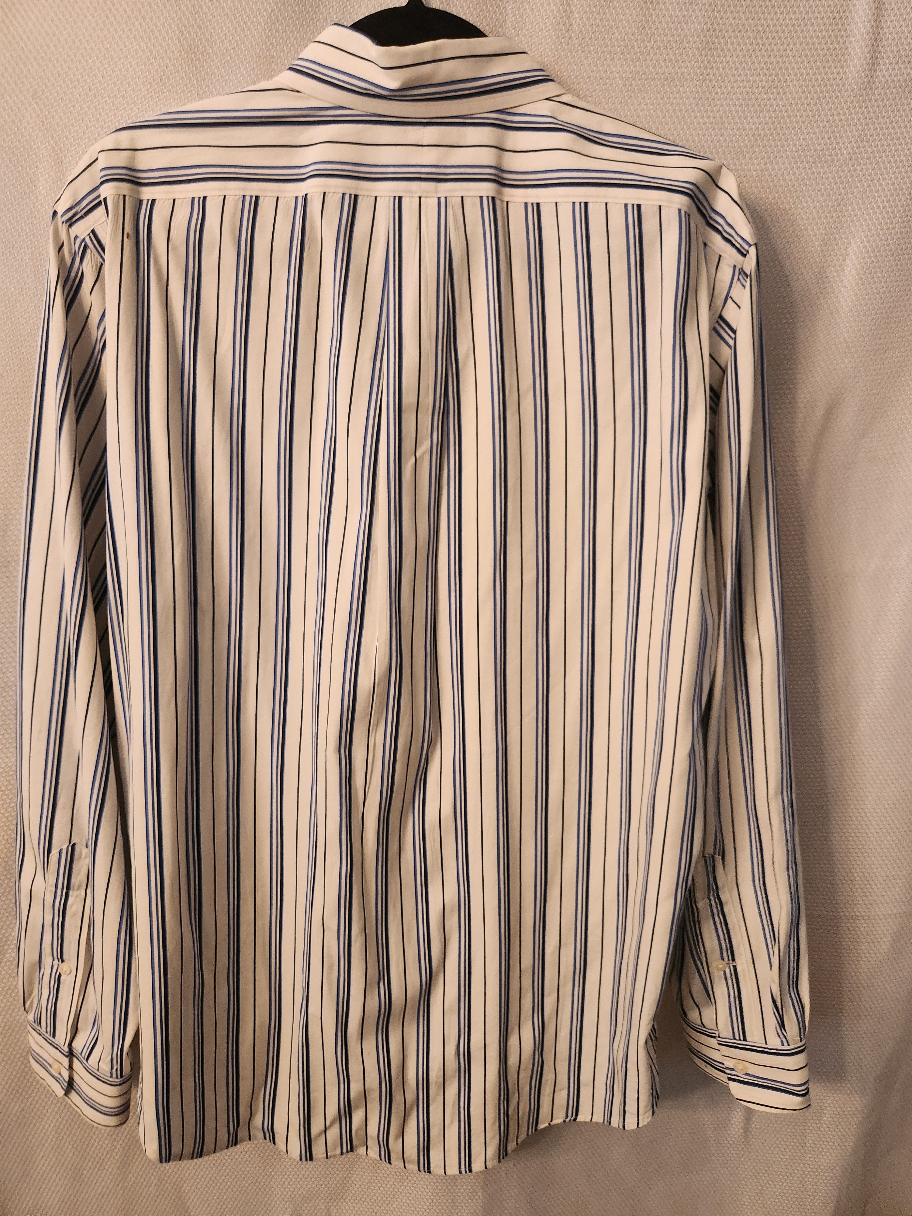 Ralph Lauren Men's 100% Cotton Long Sleeve Blue and White Striped Shirt Size US L / EU 52-54 / 3 - 2 Thumbnail