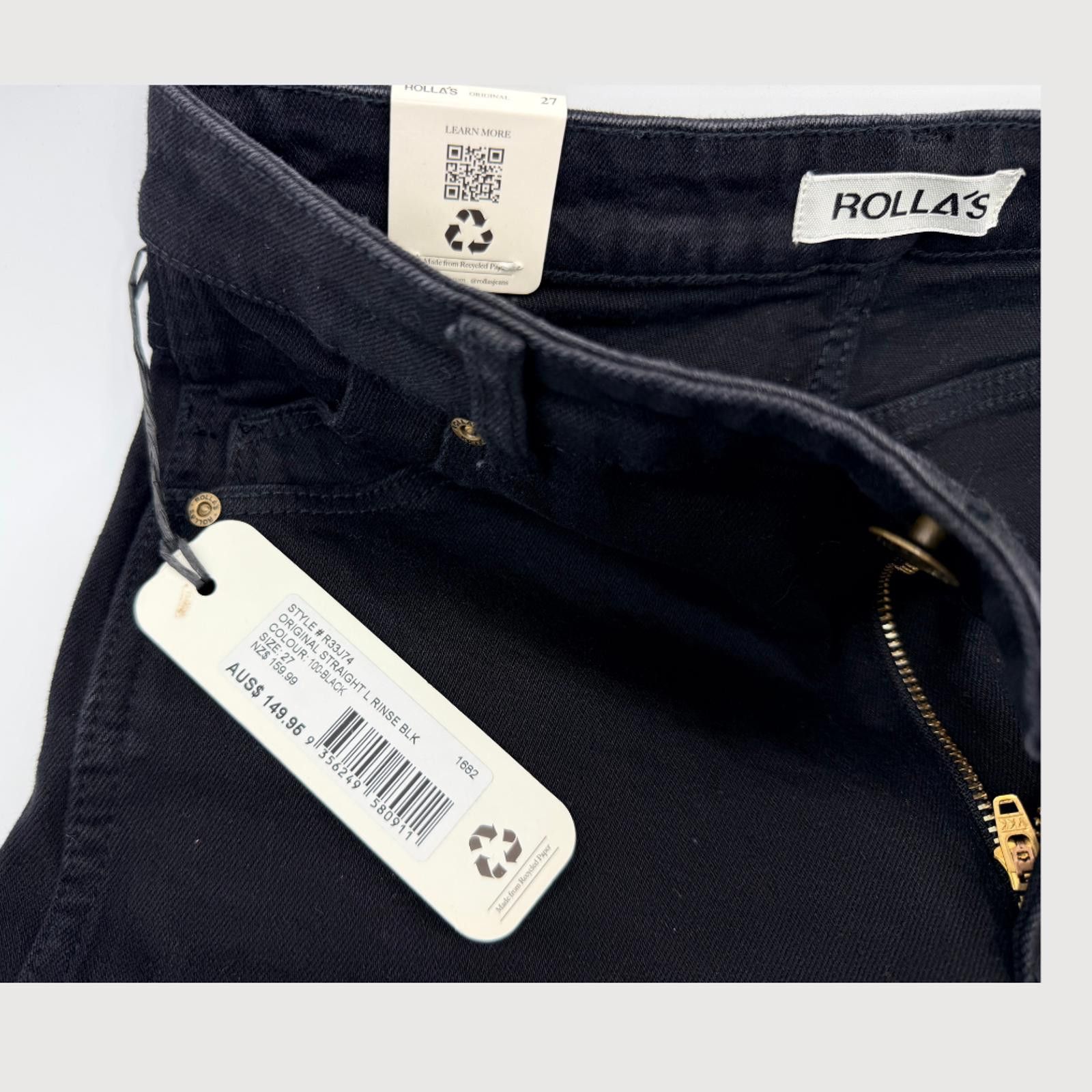 Rolla's Rolla's Original Straight Jeans High Rise Black 27 NWT Size 27" / US 4 / IT 40 - 5 Thumbnail