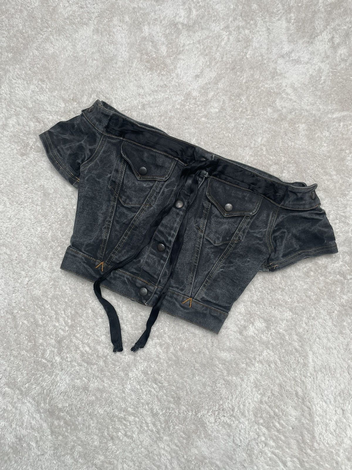 Jean Paul Gaultier 1980s Junior Gaultier denim buttoned top Size S / US 4 / IT 40 - 1 Thumbnail