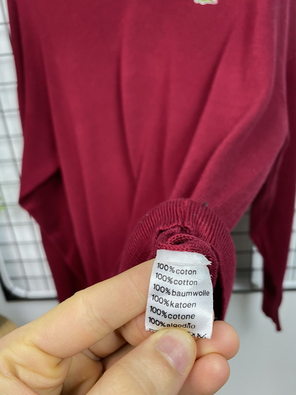 Lacoste × Vintage VINTAGE LACOSTE RED V-NECK SWEATER CHEMISE SIZE 6 MEN XL Size US XL / EU 56 / 4 - 9 Thumbnail