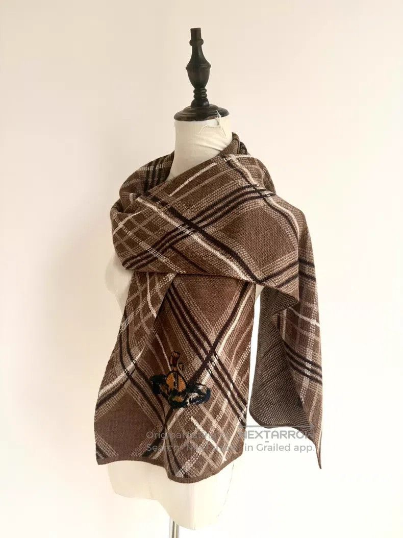 Vivienne Westwood Vivienne Westwood Brown Plaid Academic Graffiti Large Satu Size ONE SIZE - 1 Thumbnail