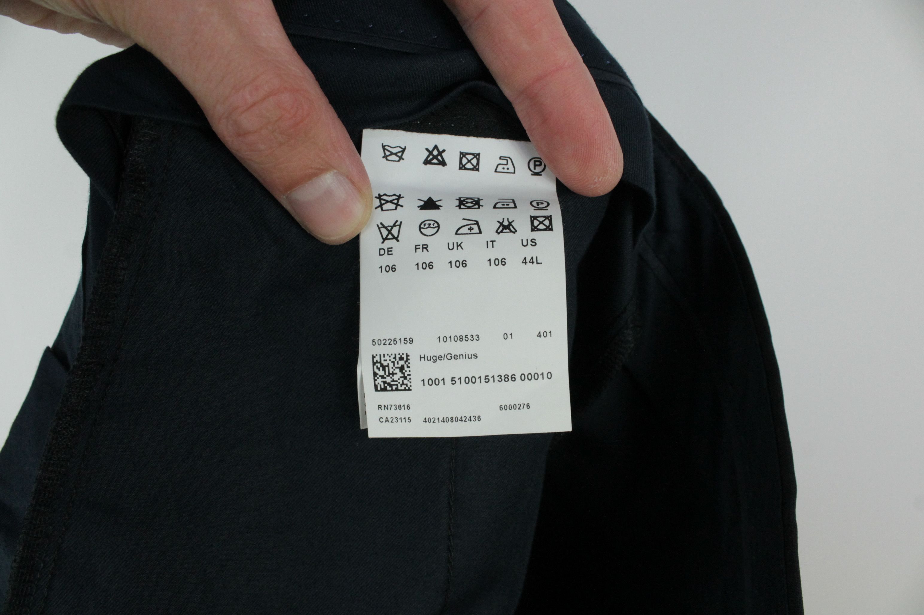 Hugo Boss Hugo Boss Huge/Genius Slim Fit Black Wool Suit Men's Size 44L - 16 Thumbnail