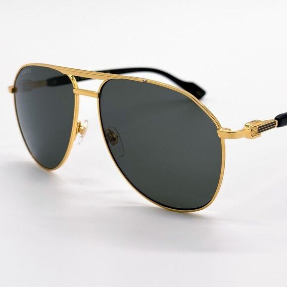 Gucci NEW GUCCI SUNGLASSES GG1220S 001 BLACK/GOLD UNISEX EYEWEAR Size ONE SIZE - 8 Thumbnail