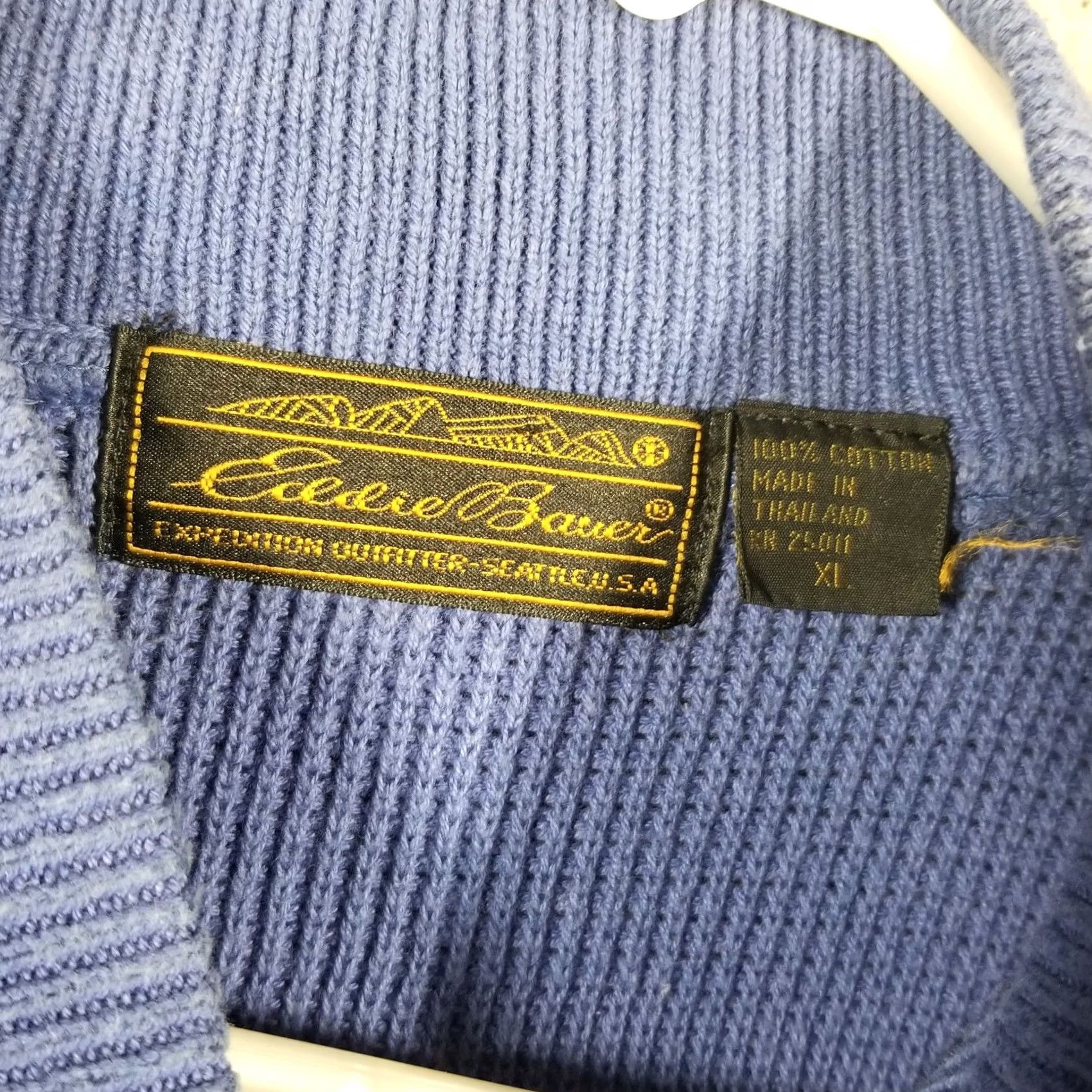 Vintage VINTAGE LL Bean Henley Sweater Men XL Blue Quarter Button Fisherman 90s Size US XL / EU 56 / 4 - 2 Thumbnail