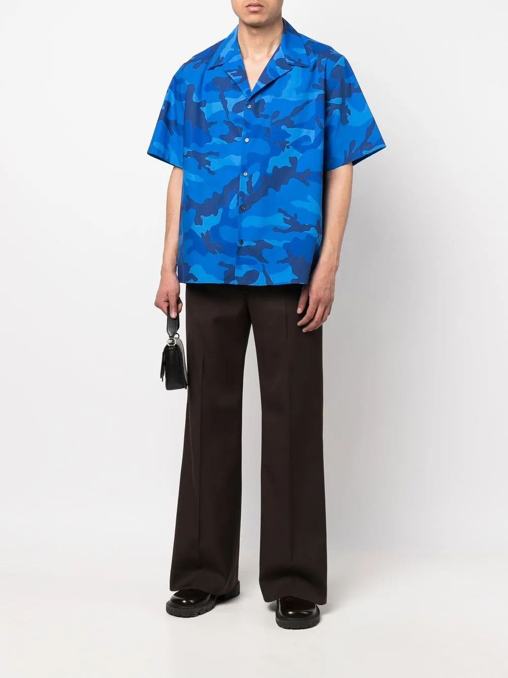 Valentino o1y0525 Patterned Camouflage Shirt in Blue Size US S / EU 44-46 / 1 - 5 Thumbnail