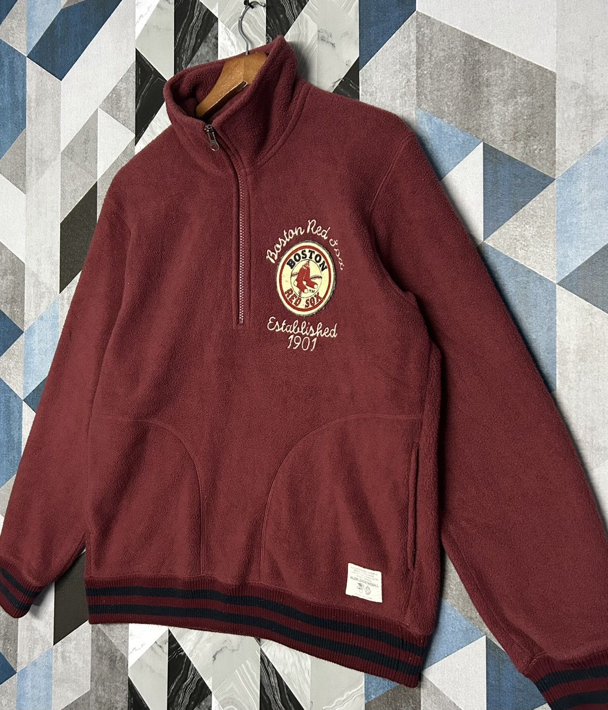 MLB × Uniqlo 🔥🔥 Vintage MLB BOSTON RED SOX Fleece Half Zipper Size US XL / EU 56 / 4 - 3 Thumbnail