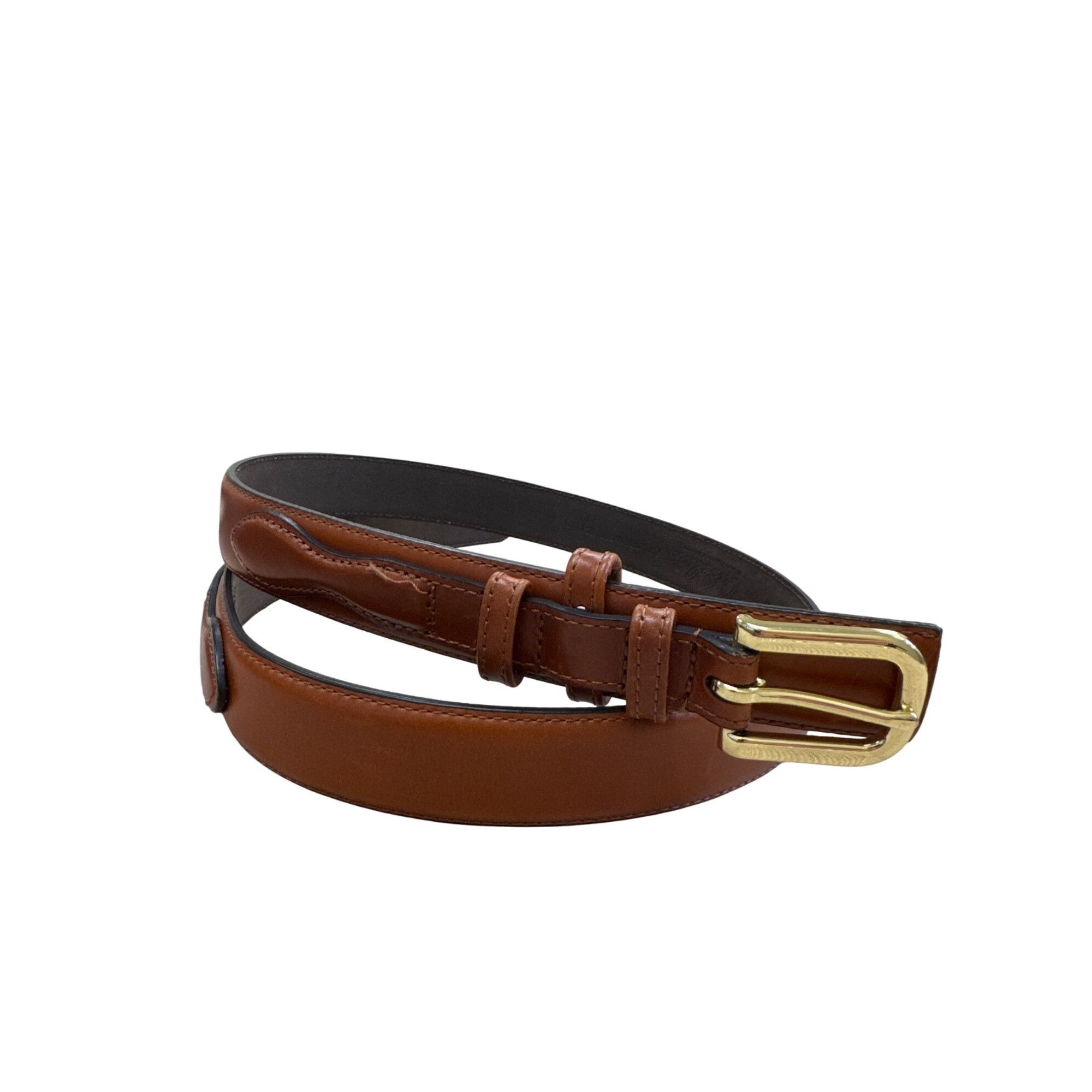 Cabelas Cabelas Mens Brown Leather Belt Size 40 With Gold Buckle SKU Size 40 - 1 Thumbnail