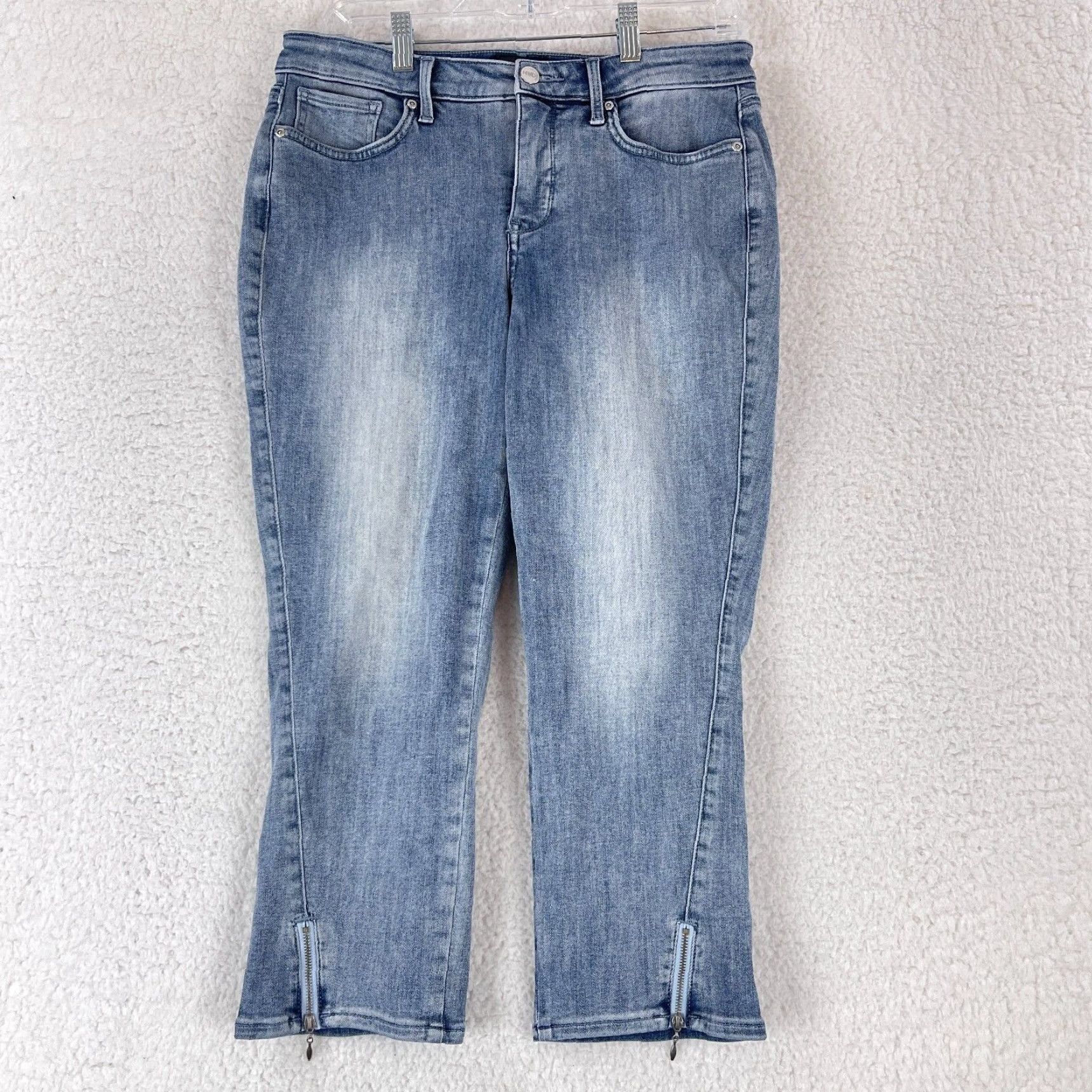 NYDJ NYDJ Jeans Womens Size 6 Blue Denim Ankle Zip Straight Crop Mid-Rise Casual Size 28" / US 6 / IT 42 - 2 Thumbnail