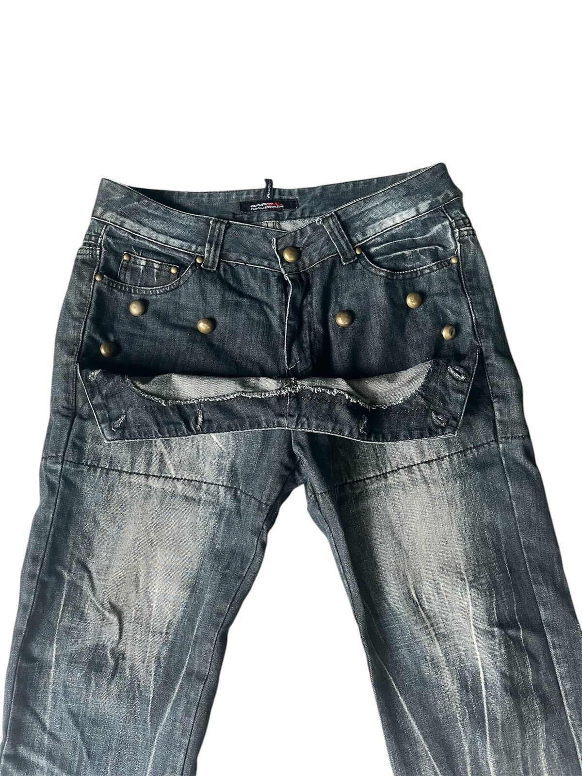 Kapital Rieton Studded distressed denim y2k style Size US 32 / EU 48 - 5 Thumbnail