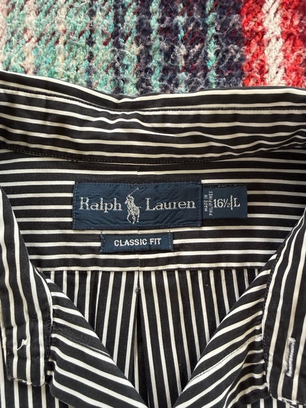 Ralph Lauren Ralph Lauren Black/White Stripe Classic Fit Button Down Shir Size US L / EU 52-54 / 3 - 4 Thumbnail