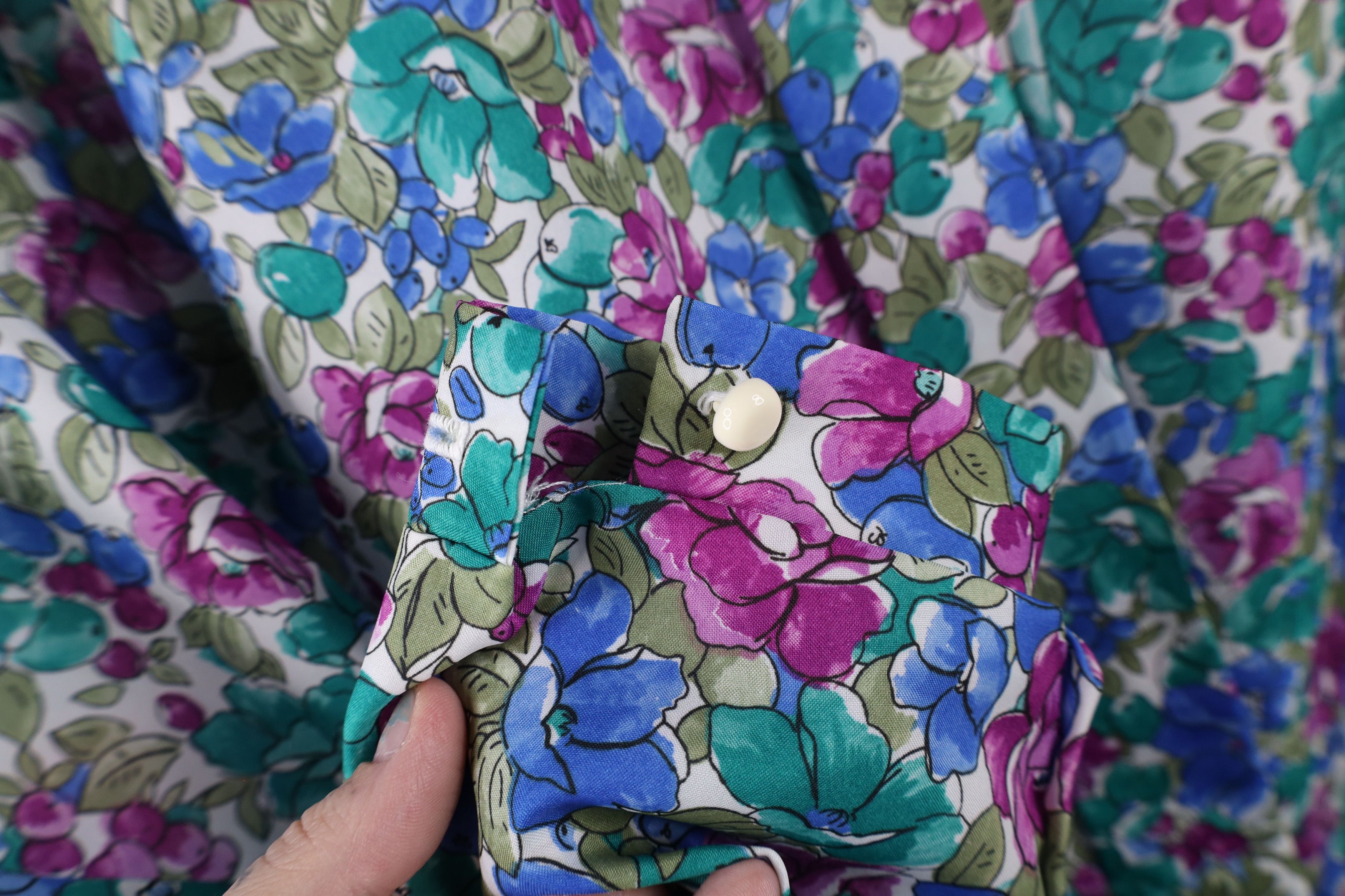 Vintage Vintage 90s Streetwear Frill Collar Flower Blouse Top USA Size XXL / US 16-18 / IT 52-54 - 5 Thumbnail