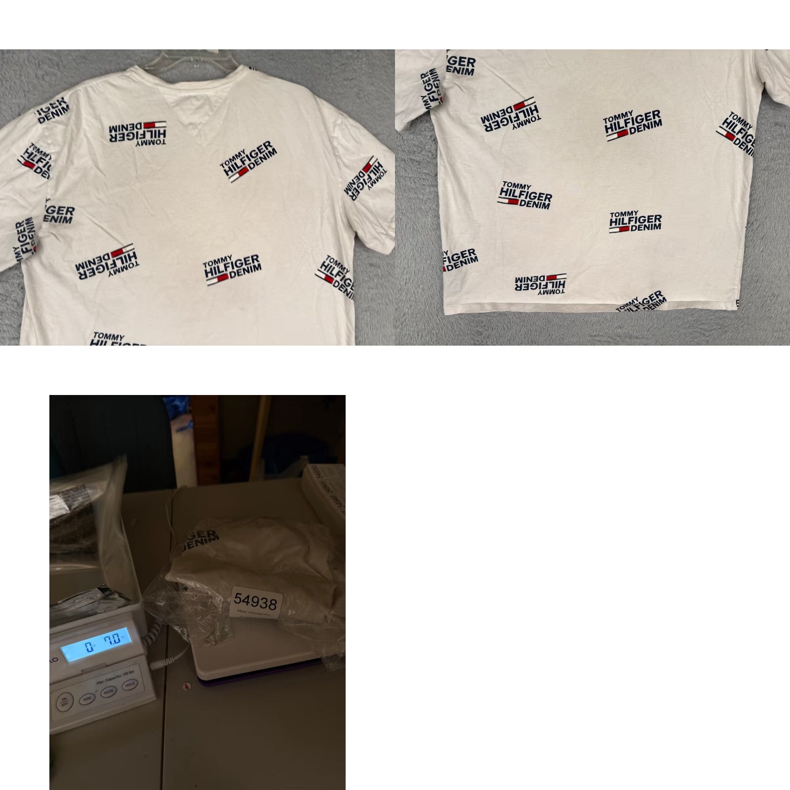 Tommy Hilfiger Tommy Hilfiger Shirt Adult Medium White Oversized Cotton Logo AOP Crew READ Shirt Mens Size US M / EU 48-50 / 2 - 9 Thumbnail