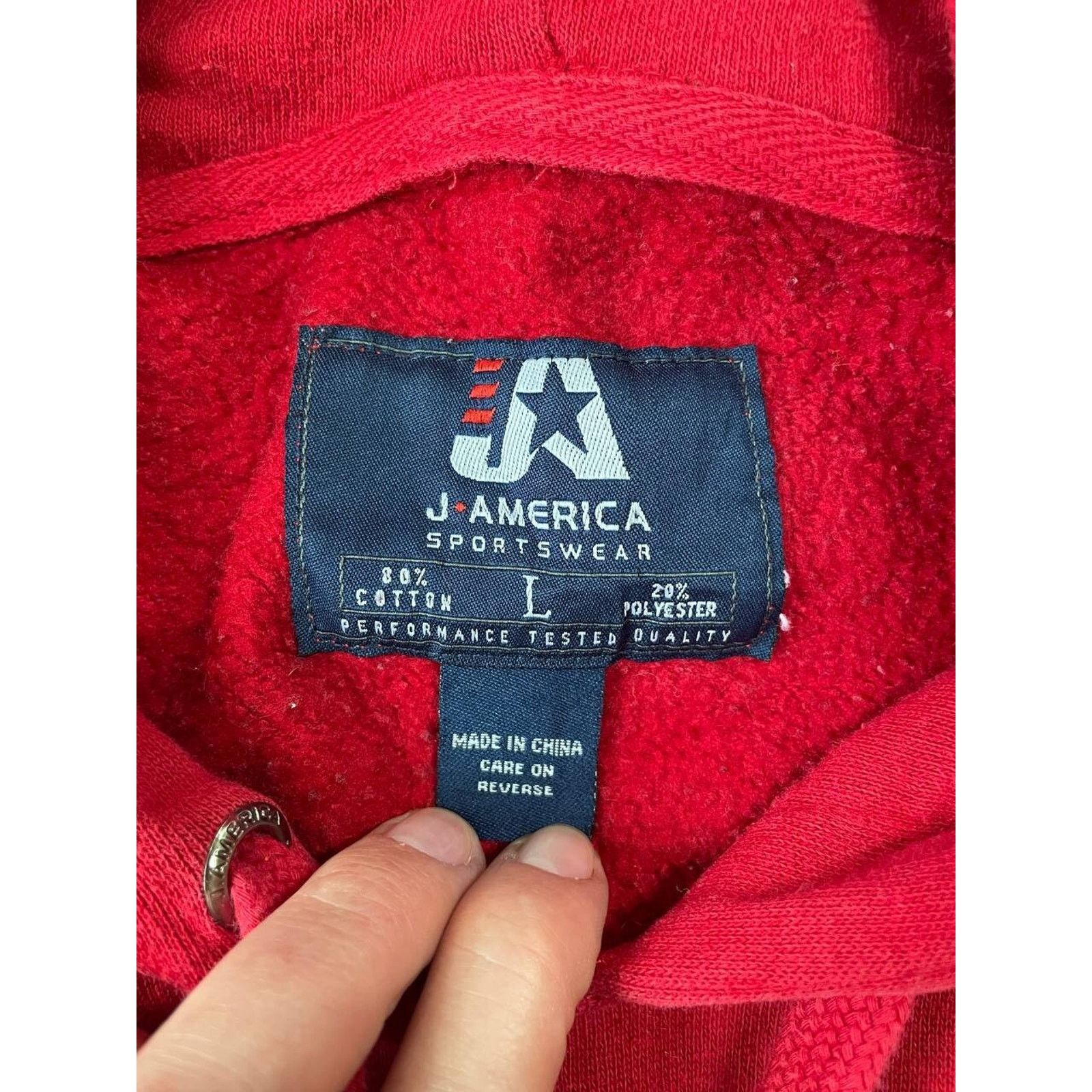 Vintage Vintage J America Fighting Saints Hockey Red Hoodie XL Size US XL / EU 56 / 4 - 7 Thumbnail