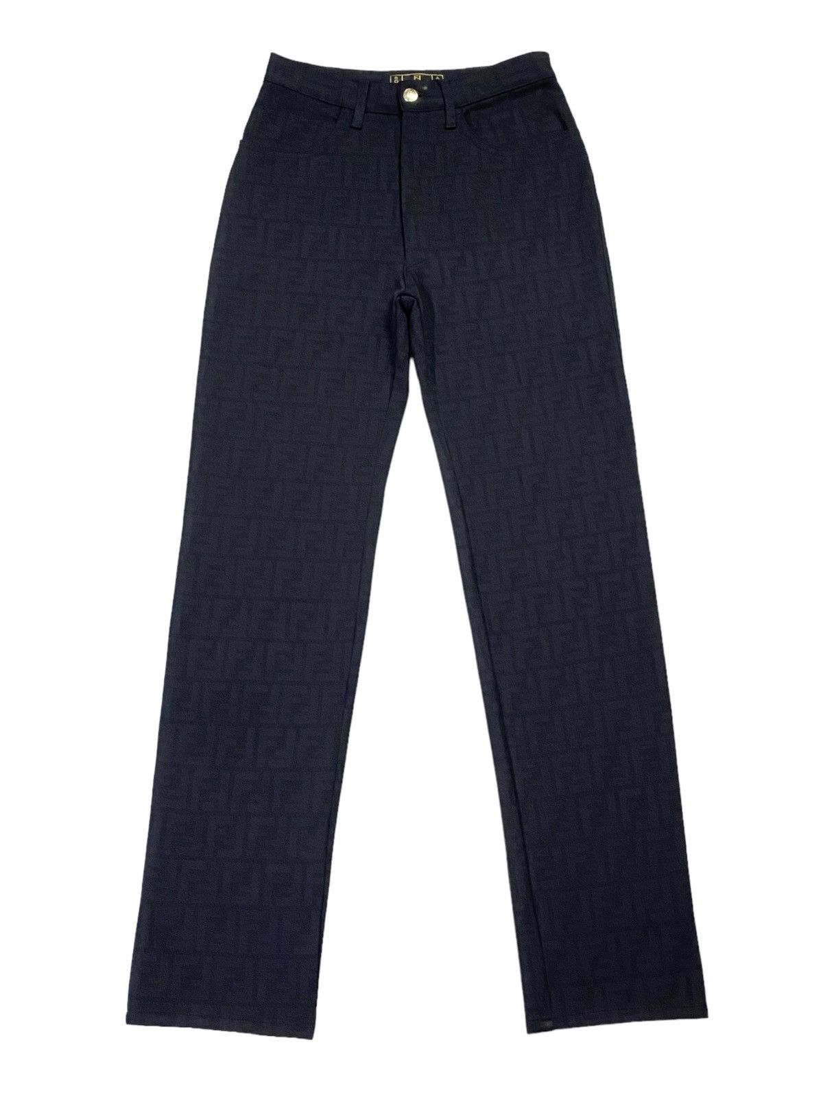 Fendi Vintage Fendi Zucca Monogram Stretch Black Pants Size 25" / US 0 / IT 36 - 2 Thumbnail