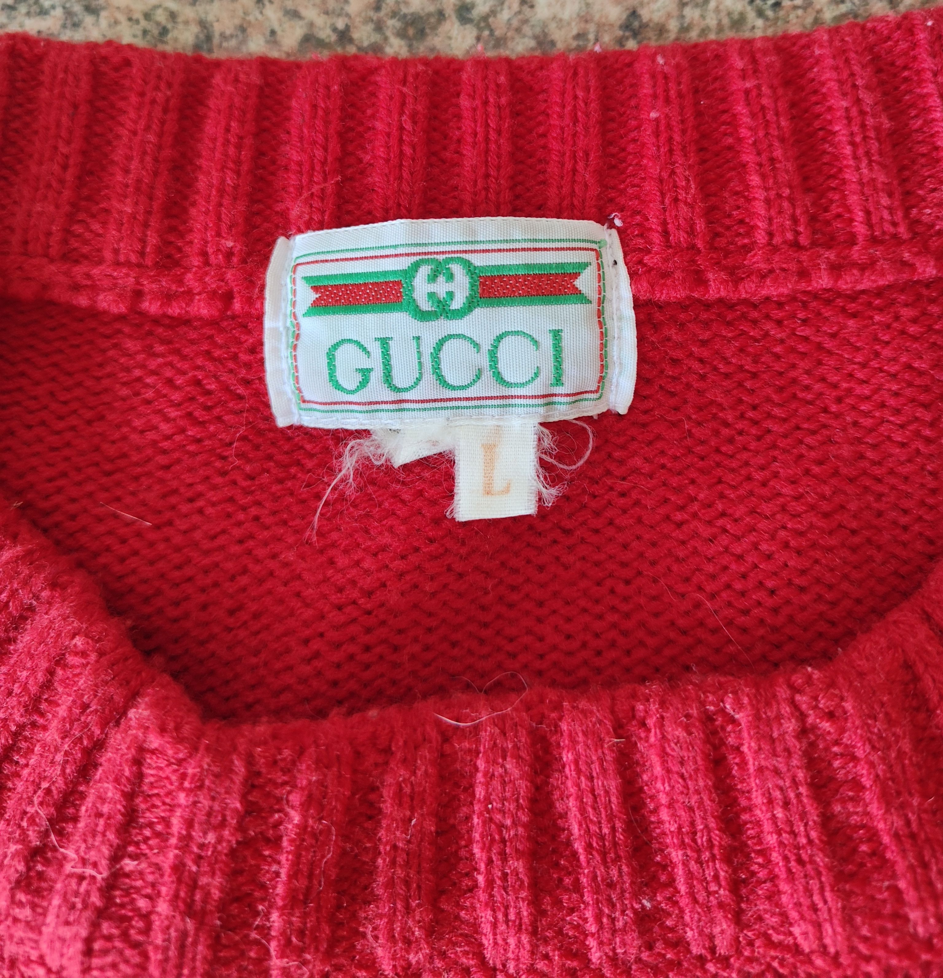 Vintage Vintage Guczi fake sweater logo boxy 70s 80s 90s Size US L / EU 52-54 / 3 - 5 Thumbnail