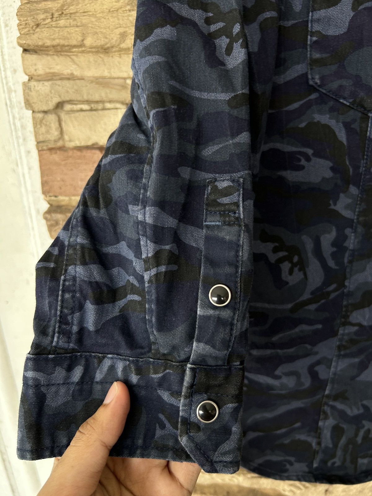 Tete Homme Rare Vintage Tete Homme Camo Double Pocket Button Ups Shirt Size US S / EU 44-46 / 1 - 10 Thumbnail