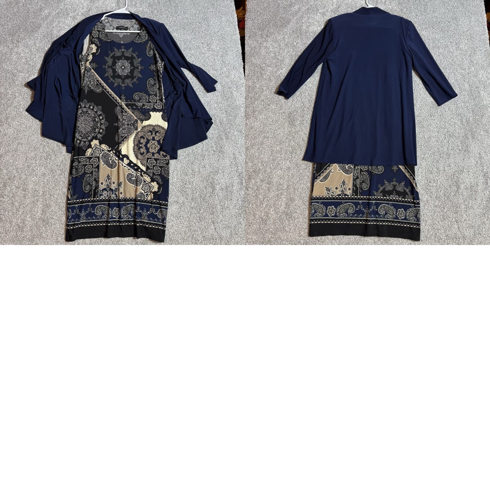 Vintage R&M Richards Cardigan Dress Sz 6 Boho Ornate Medallion Paisley Chic Elegant USA Size M / US 6-8 / IT 42-44 - 8 Thumbnail