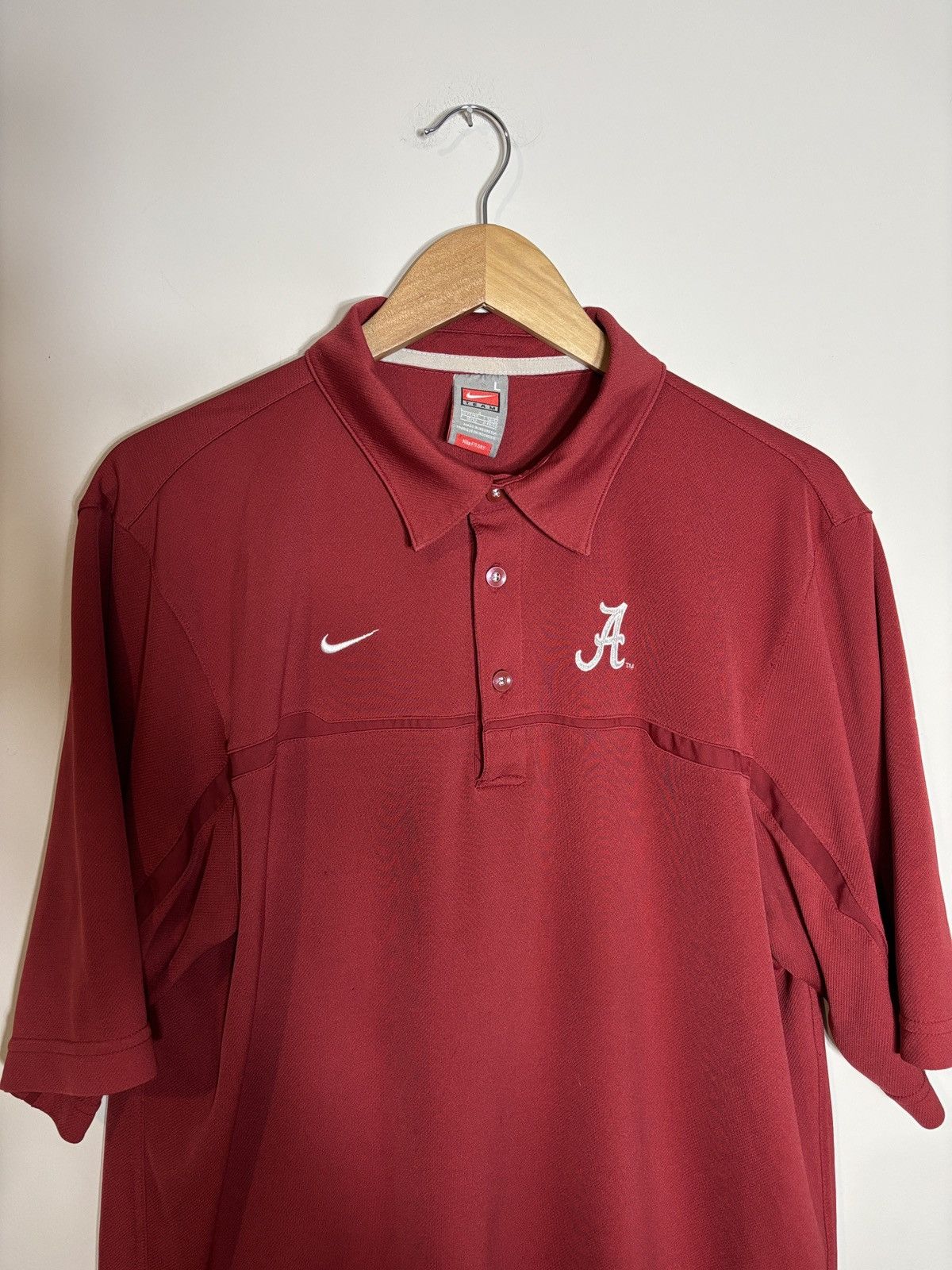 Nike Vintage Nike Team FitDry Alabama Sideline Polo Shirt Size US L / EU 52-54 / 3 - 1 Thumbnail