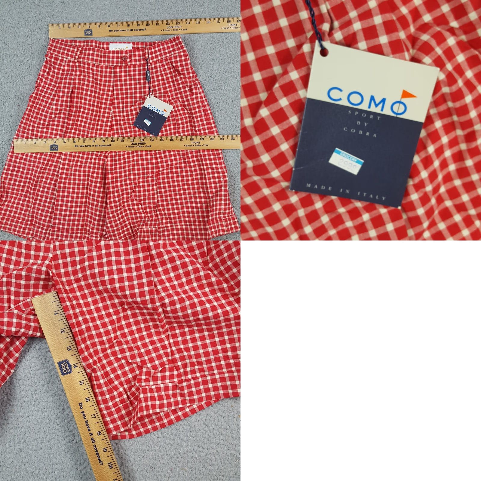 Etro VINTAGE Red Plaid Pleated Front Women's 8 Paperbag Shorts Size 30" / US 8 / IT 44 - 8 Thumbnail