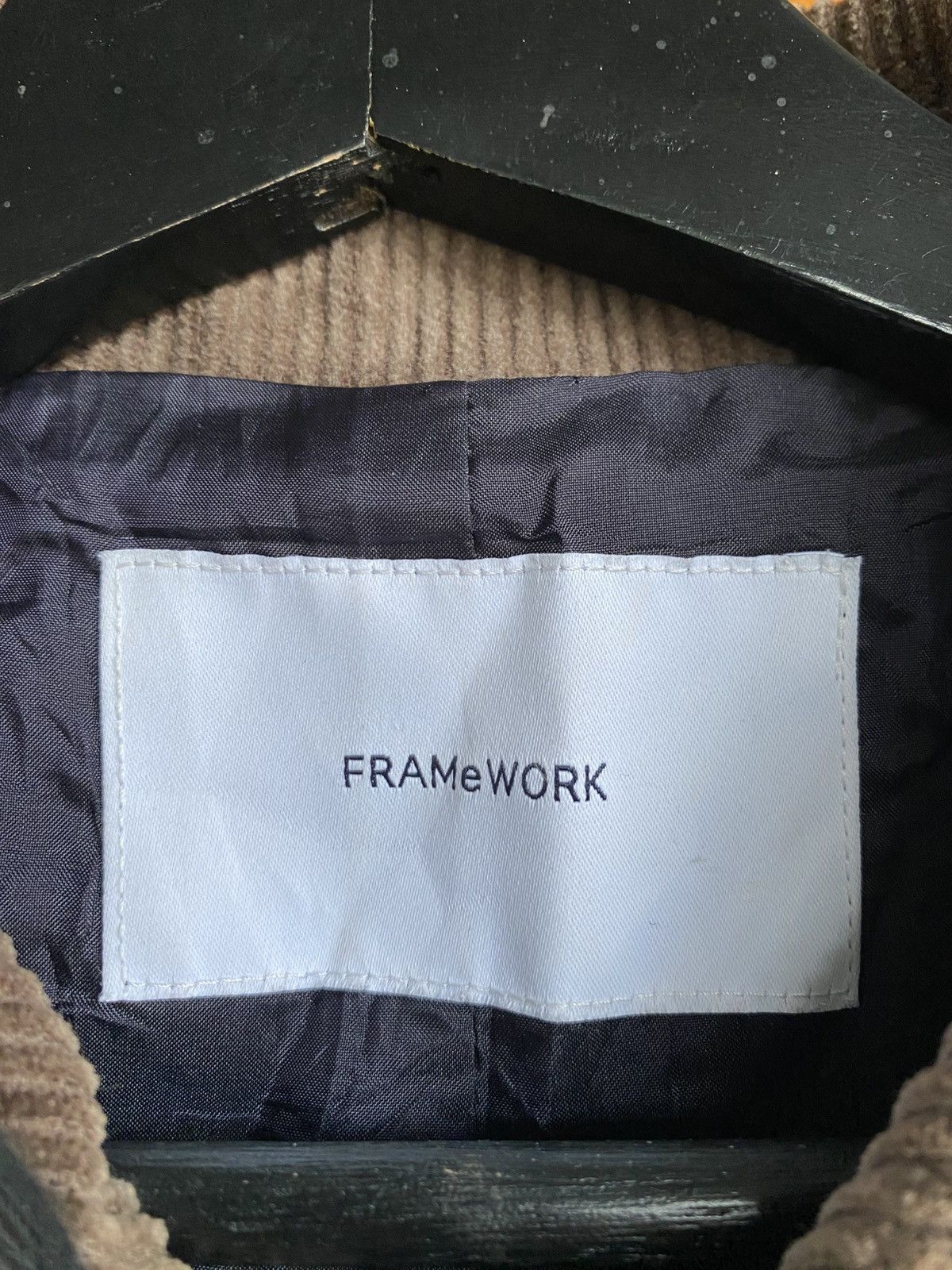 Frame Framework Japan Long Coat Corduroy Collar Navy Wool Blend Size US M / EU 48-50 / 2 - 9 Thumbnail