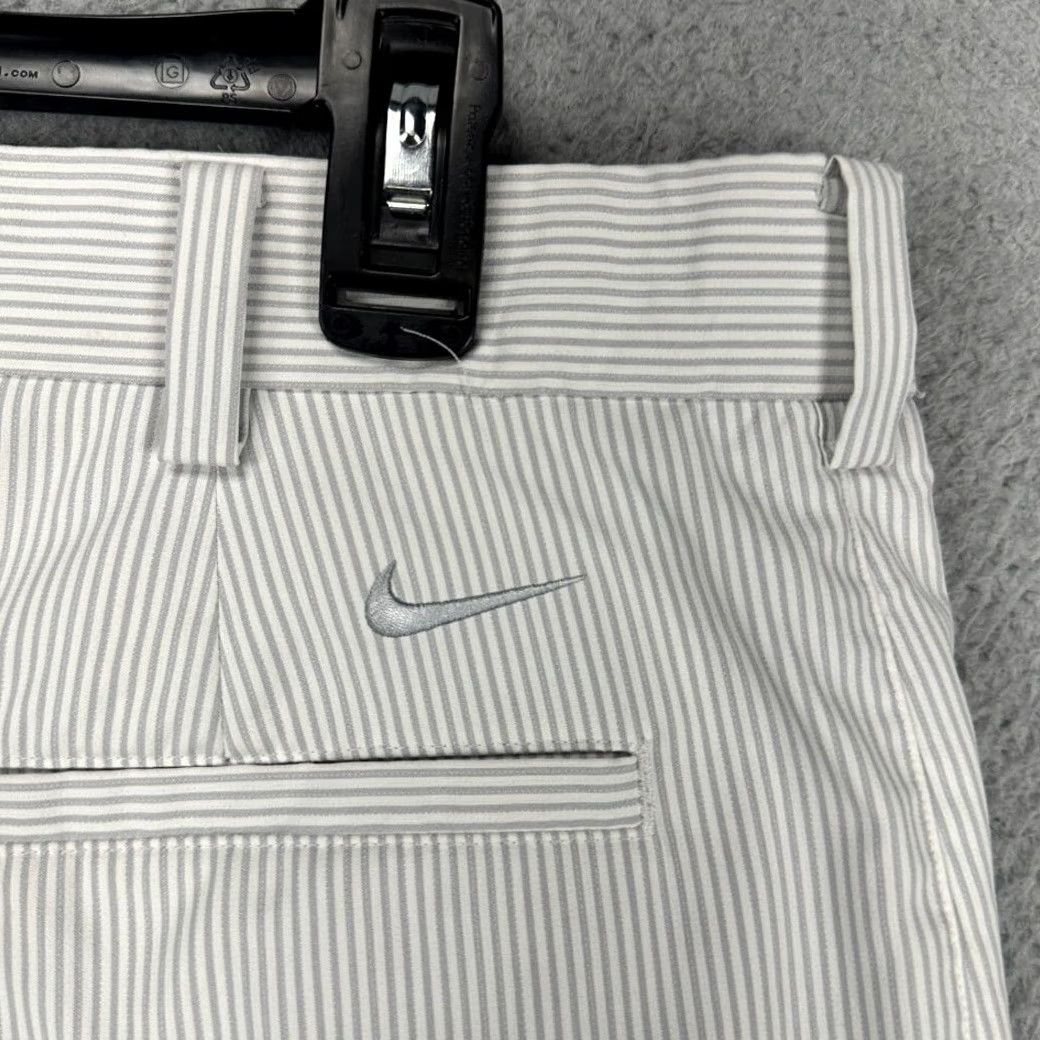 Nike Nike Dri-Fit Golf Chino Pants Mens 34X32 Gray White Striped Flat Front Stretch Size US 34 / EU 50 - 7 Thumbnail