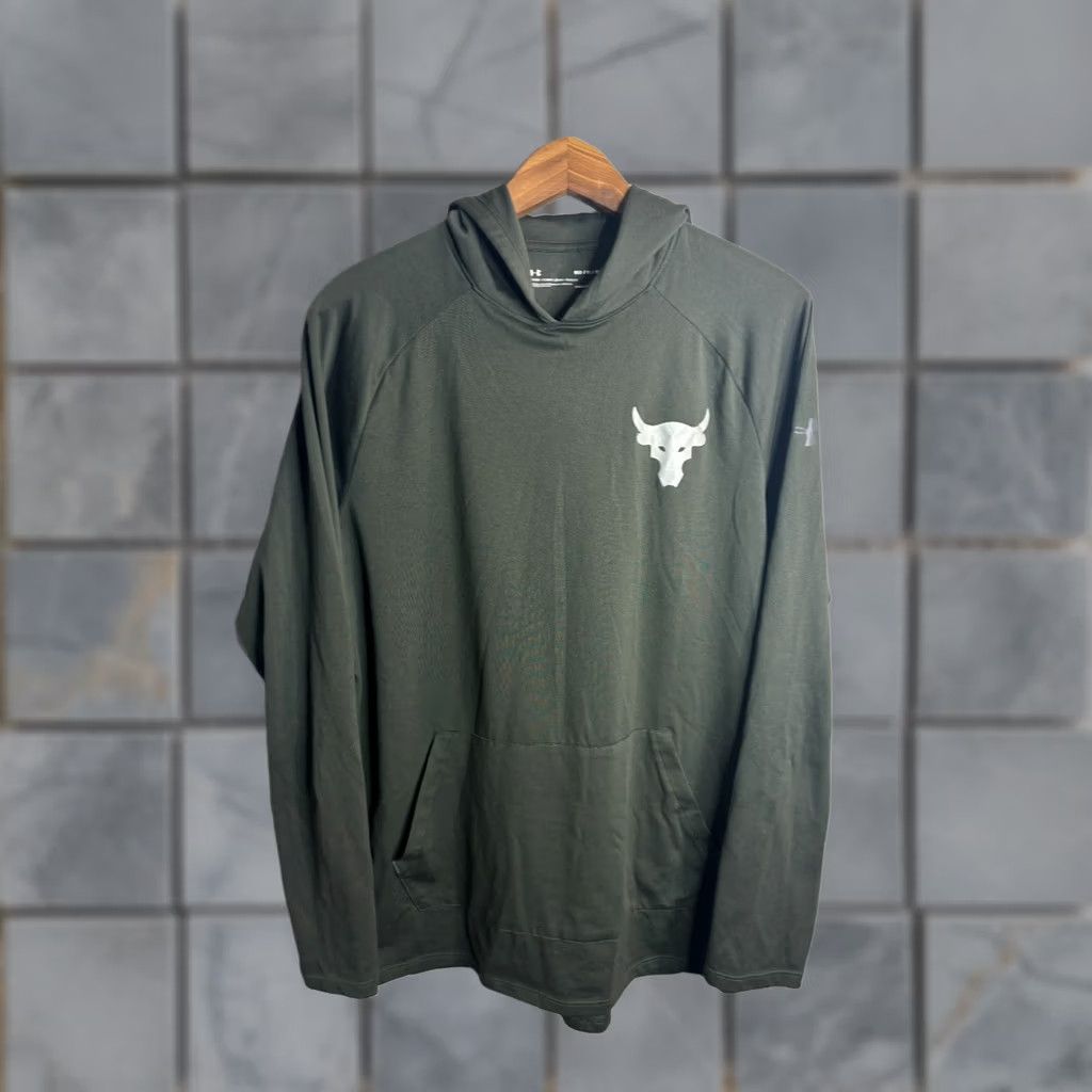 Under Armour Under Armour Project Rock Hoodie Long Sleeve T-Shirt Green Mens Size M 4105 Size US M / EU 48-50 / 2 - 1 Thumbnail