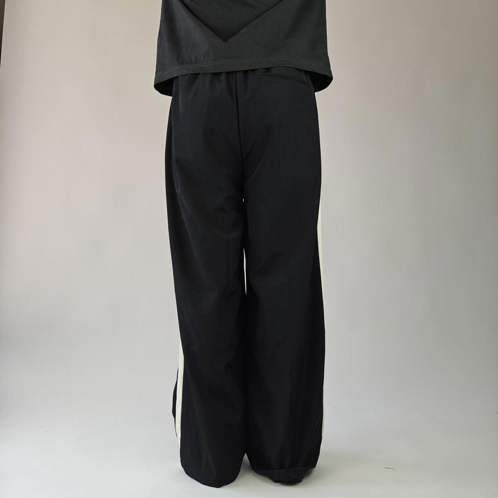 Other Black Sidestripe Wide Leg Track Joggers Size US 32 / EU 48 - 6 Thumbnail