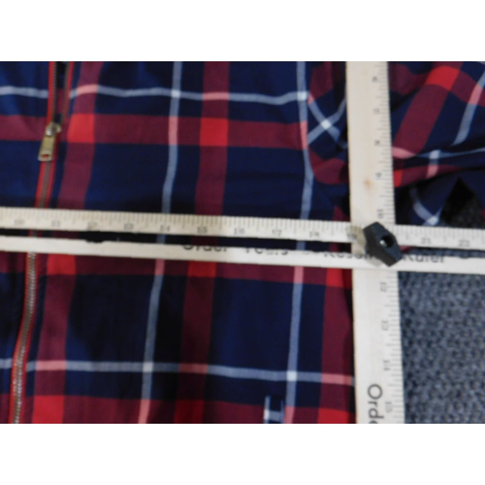 Zara Jacket Men Bomber City Red Slim Fit Zip Plaid Mid-Length Casual Lined Softshell Stretch Regular Size S
