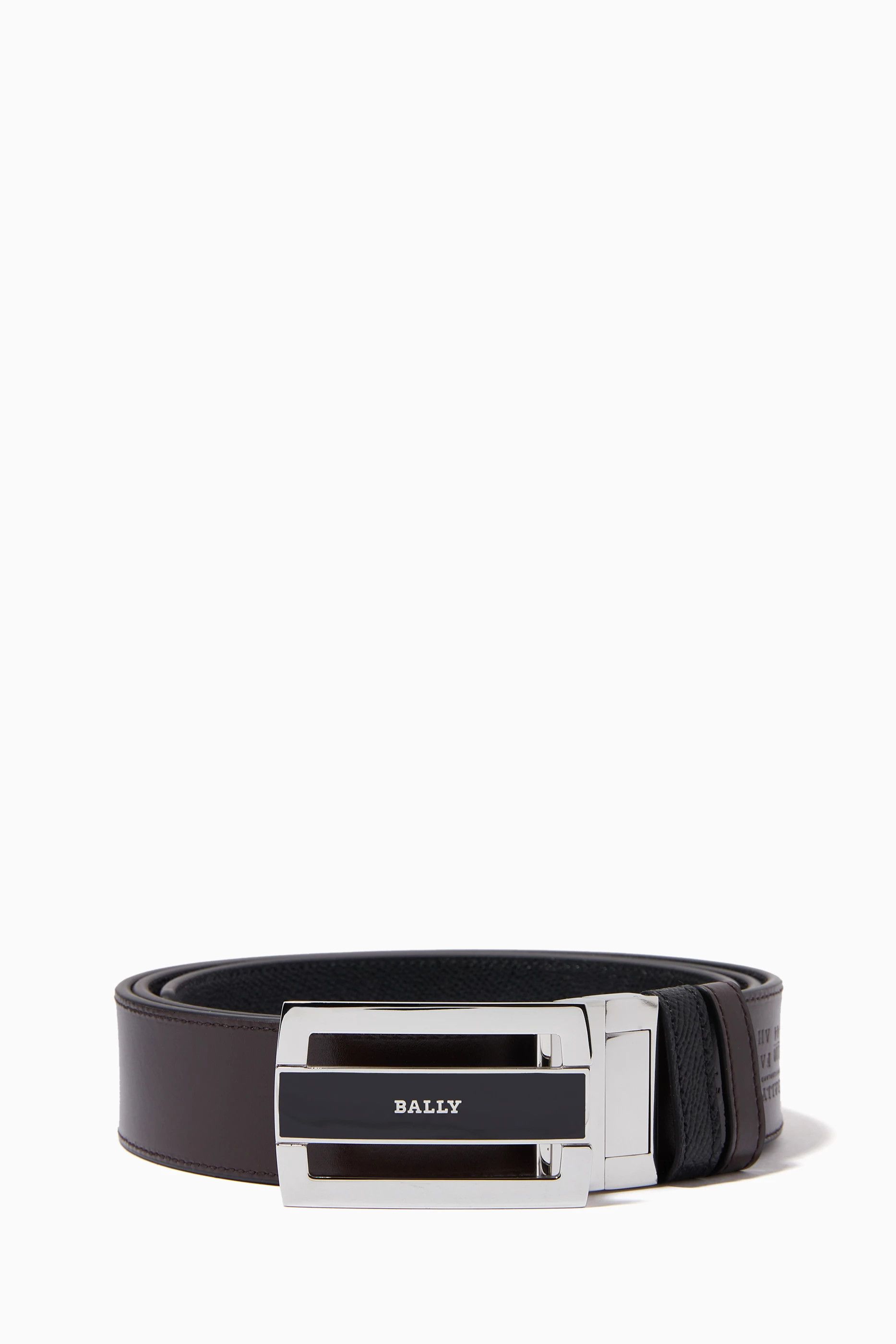 Bally o1y1224 Size: 43 = 110 / Leather Belt in Black Size 42 - 1 Thumbnail