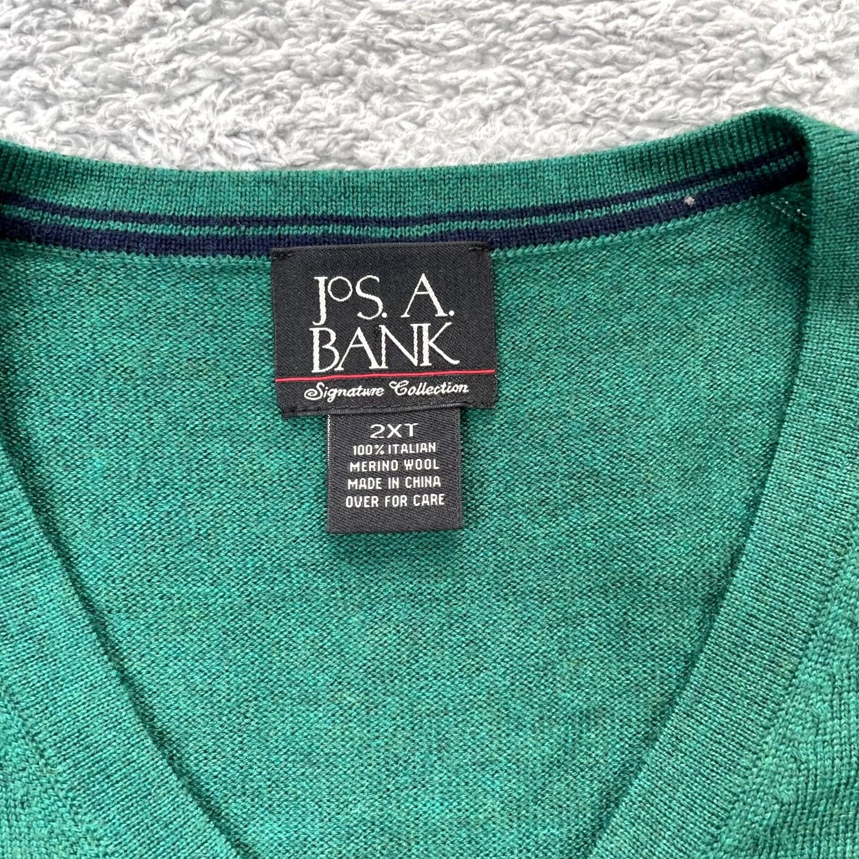 Jos. A. Bank VINTAGE Jos A Bank Vest Mens 2XT Green Wool V-Neck Pullover Sweater Knit Lightweight Classic Mens/Boys Size US XXL / EU 58 / 5 - 3 Thumbnail