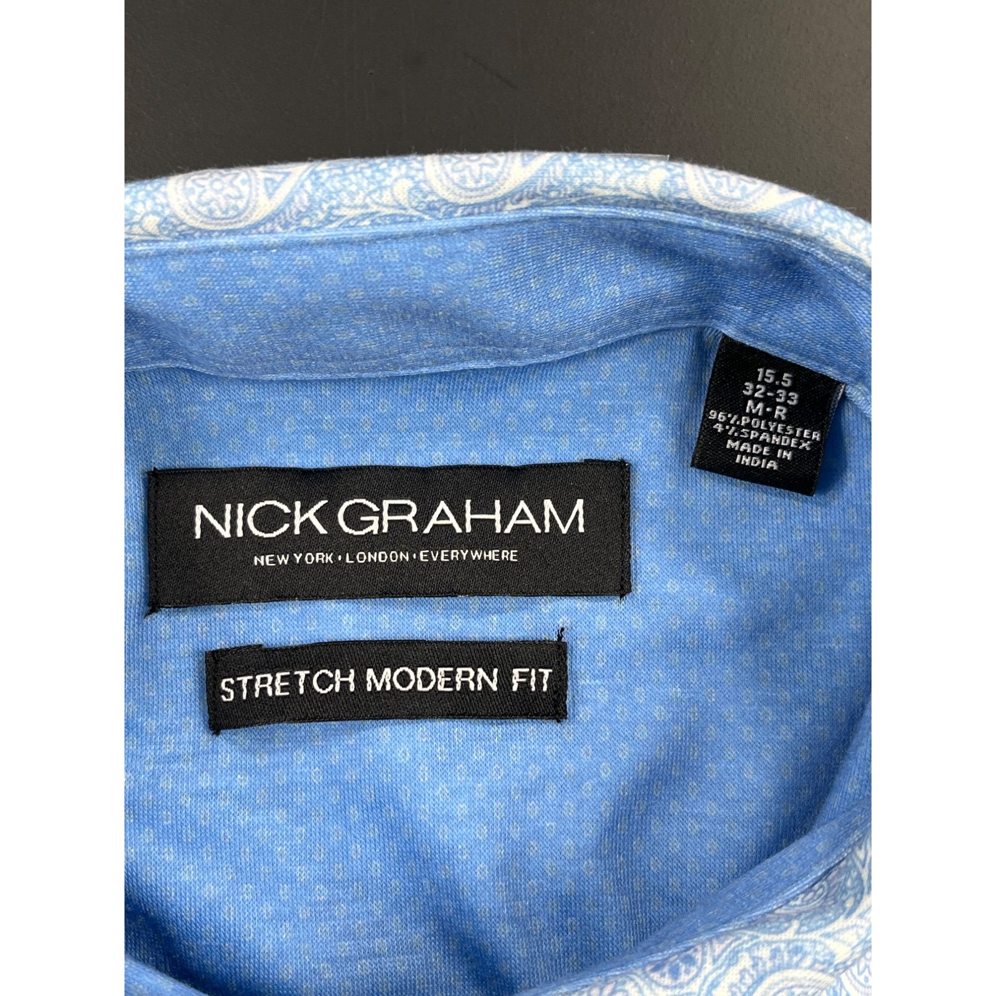 Designer Nick Graham SKU 7844 Mens Light blue Stretch Modern Fit Long Size US M / EU 48-50 / 2 - 11 Thumbnail