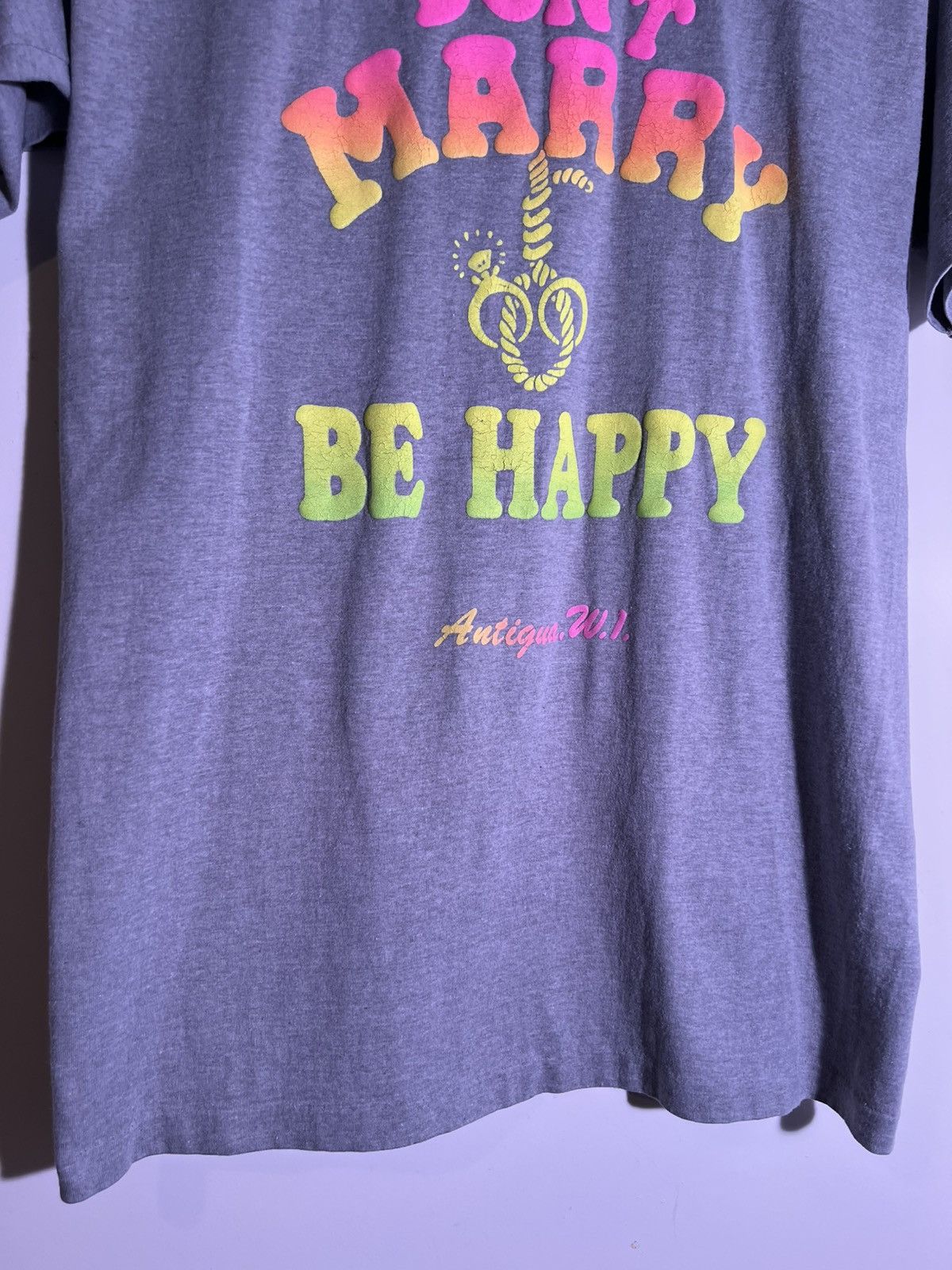 Vintage 70’s 80’s VTG Vintage Don’t Marry Be Happy Funny Retro Shirt Size US L / EU 52-54 / 3 - 4 Thumbnail