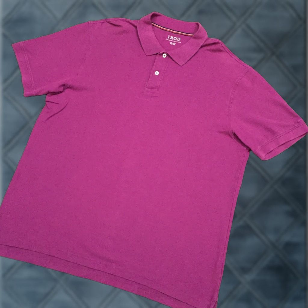 Izod VINTAGE Izod Polo Shirt Mens XL Purple Short Sleeve Knit Size US XL / EU 56 / 4 - 1 Thumbnail