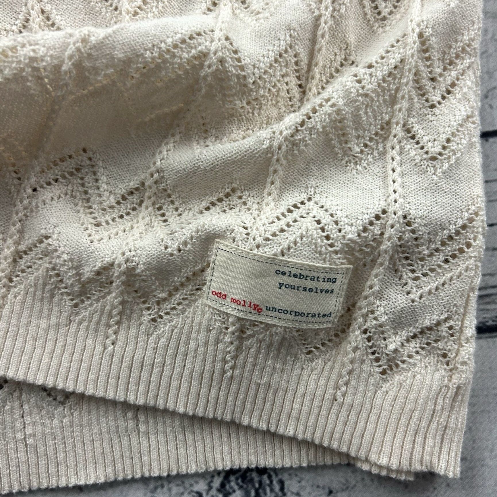 Vintage Odd Molly Cotton Mock Turtleneck Knit Top Women's 3 Ivory Knit Pullover Sweater Shirt Woolless 90s Vintage? Size XS / US 0-2 / IT 36-38 - 5 Thumbnail