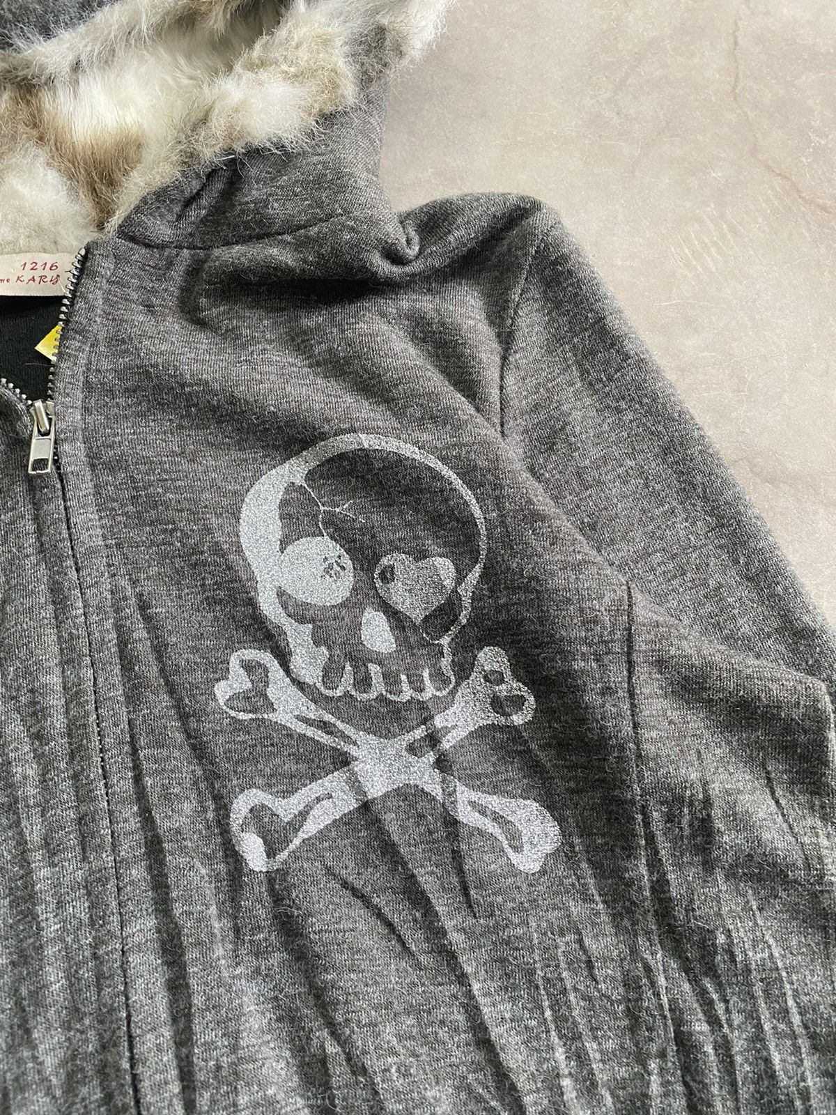 Hysteric Glamour KARY JAPAN SKULL PUNK GRUNGE FUR JACKET MOHAIR 90s LGB Size M / US 6-8 / IT 42-44 - 7 Thumbnail