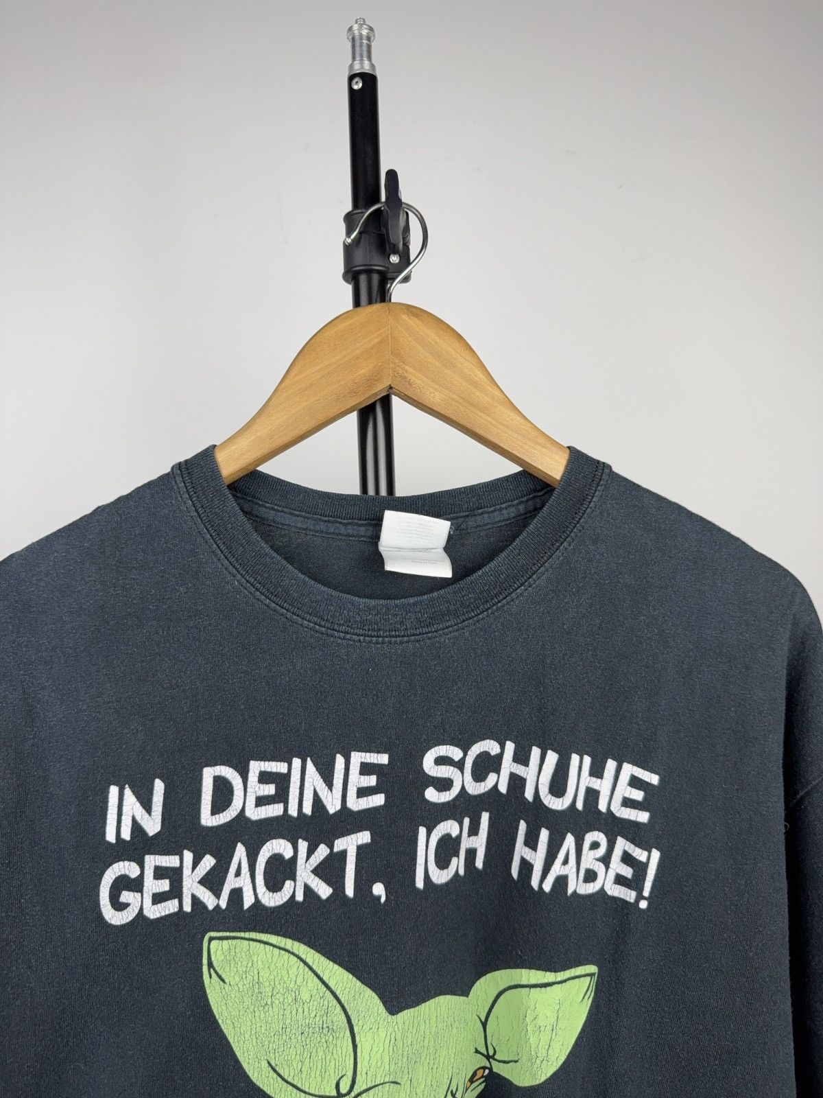Vintage 00s Funny Baby Yoda German Meme Graphic Tee Star Wars Style Size US XL / EU 56 / 4 - 7 Thumbnail