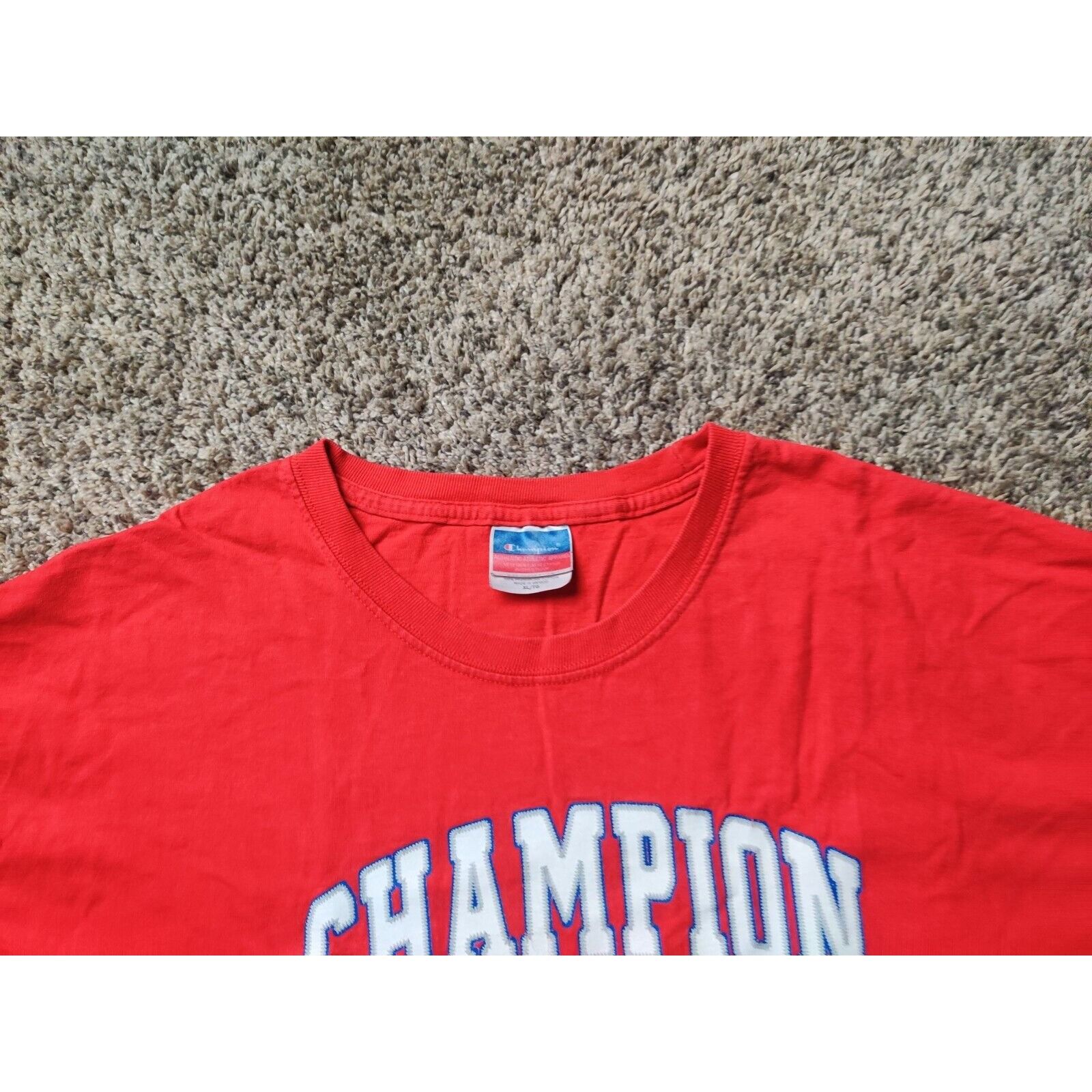 Champion Champion Shirt Adult Mens XL Red White Spell Out Logo Size US XL / EU 56 / 4 - 3 Thumbnail