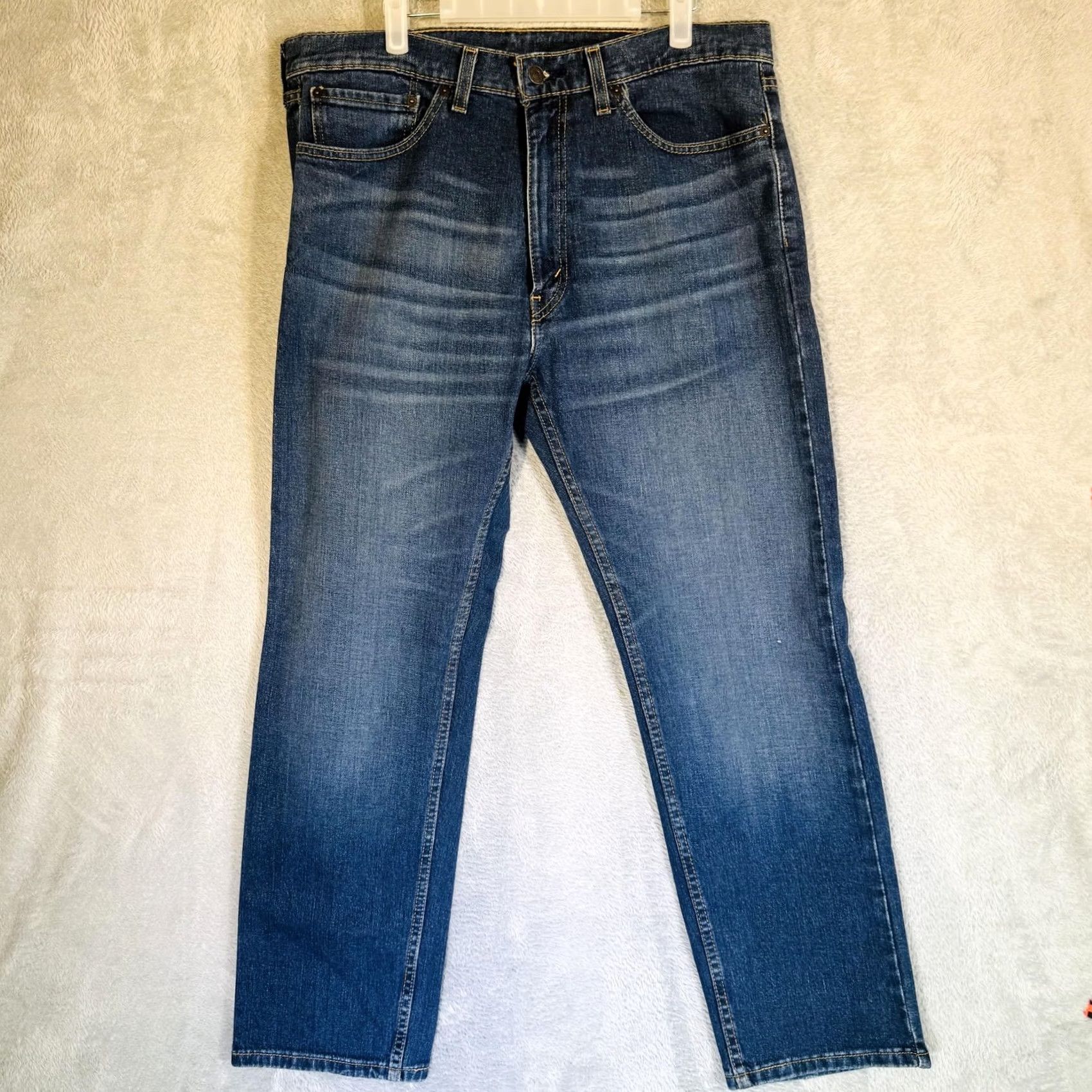 Levi's Levi's 505 Jeans Mens 36x30 Blue Medium Wash Straight Zip Fly Denim Pockets Logo Field 5-Pocket Size US 36 / EU 52 - 5 Thumbnail