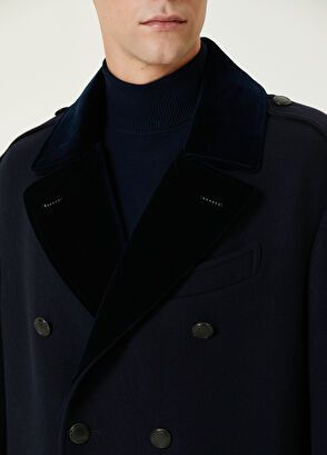 Tom Ford o1w1db10225 OPR003 Double-breasted Wool Coat in Navy Blue Size US XXL / EU 58 / 5 - 5 Thumbnail