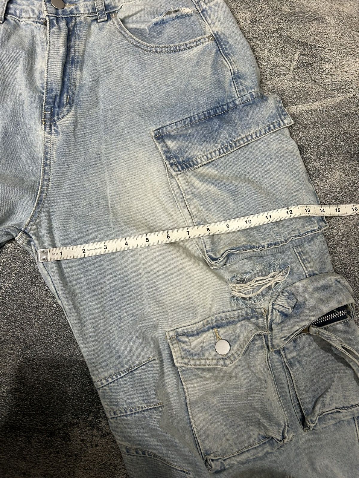 Japanese Brand Y2k Chaorenebang buggy Cargo Multi Pocket Jeans Size US 32 / EU 48 - 11 Thumbnail